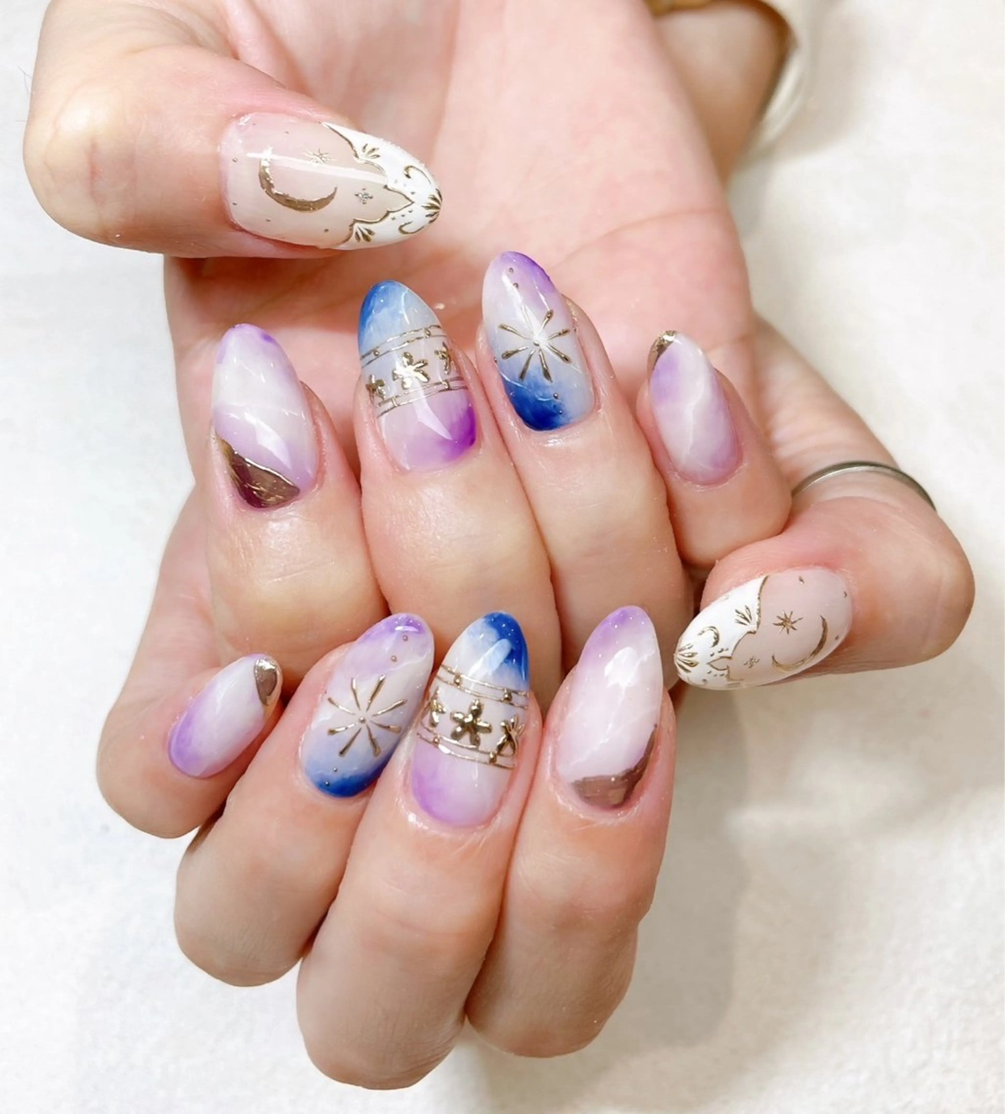 ネイル アートネイル ジェルネイル 持ち込み ニュアンスネイル パラジェル Rairia nail本八幡店のネイルデザイン