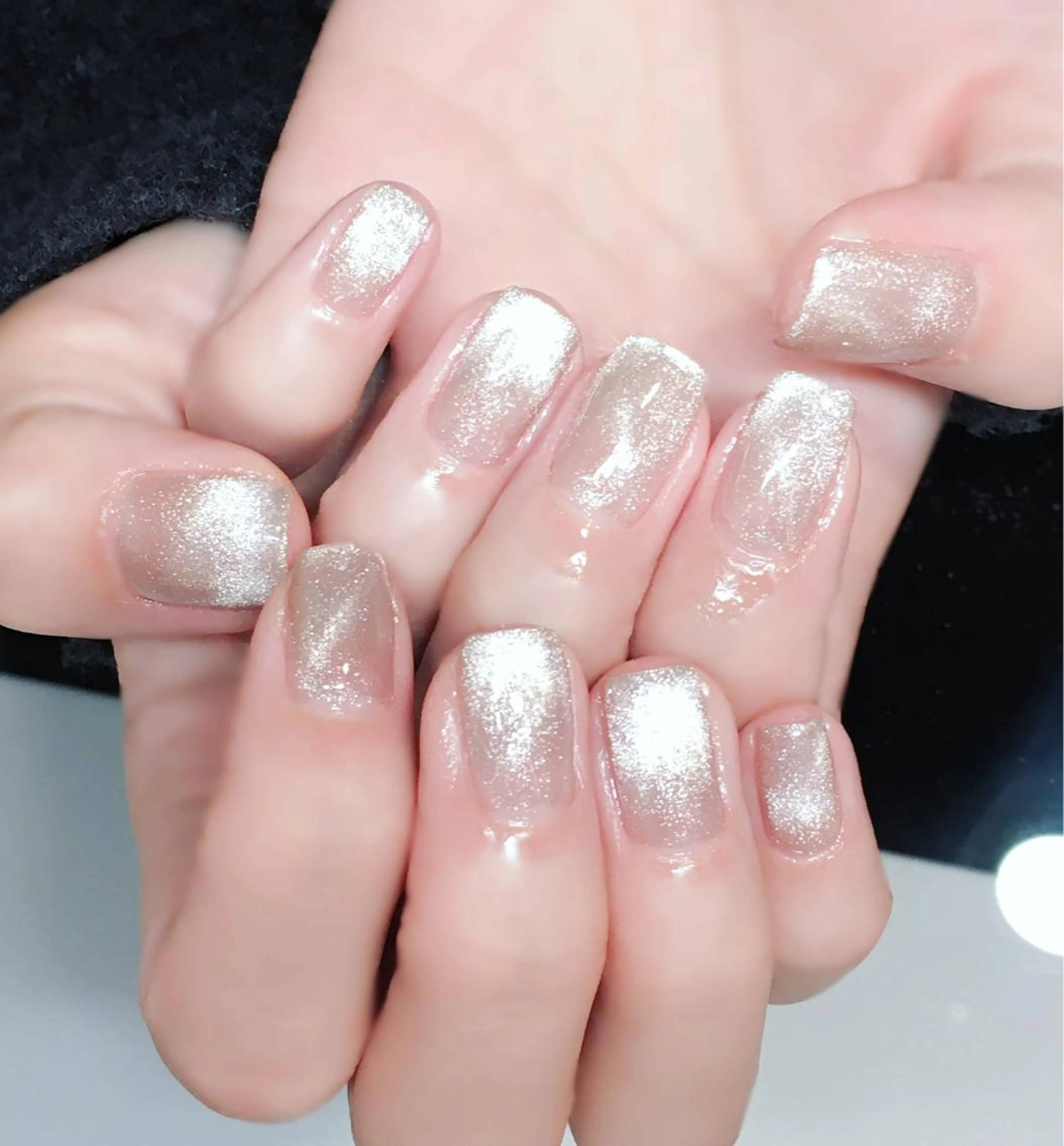ネイル ジェルネイル 氷ネイル・うるうるネイル キラキラネイル 韓国ネイル マグネットネイル Nyanco Nailのネイルデザイン