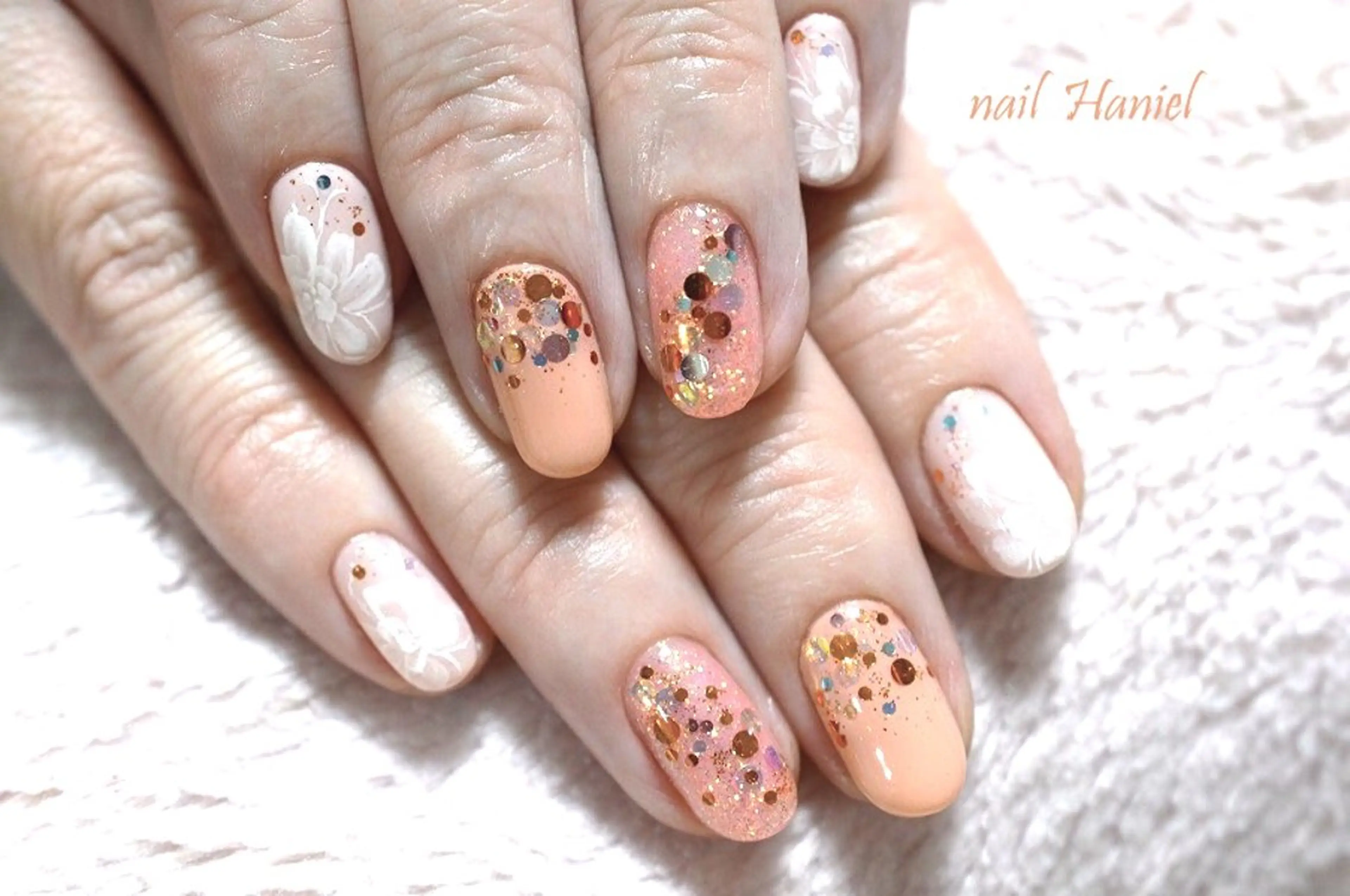 ネイル アートネイル ジェルネイル オフィスネイル ワンカラーネイル パラジェル ハンドネイル nail Haniel所属・半蔵門サロンハニエル 魅神 ちよのネイルデザイン