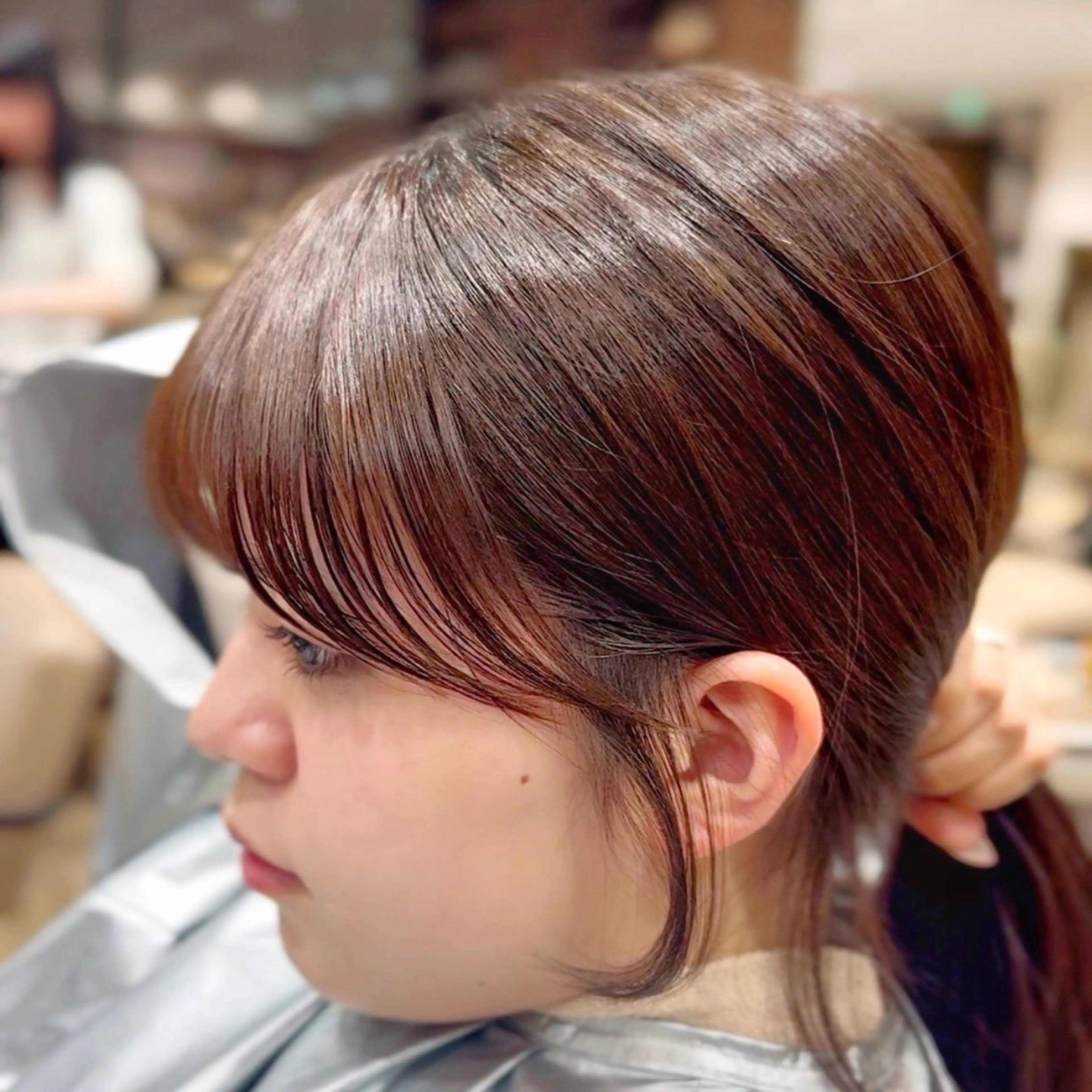 セミロング カット 縮毛矯正 新宿/レイヤー 顔周りカット溝手優太のヘアスタイル
