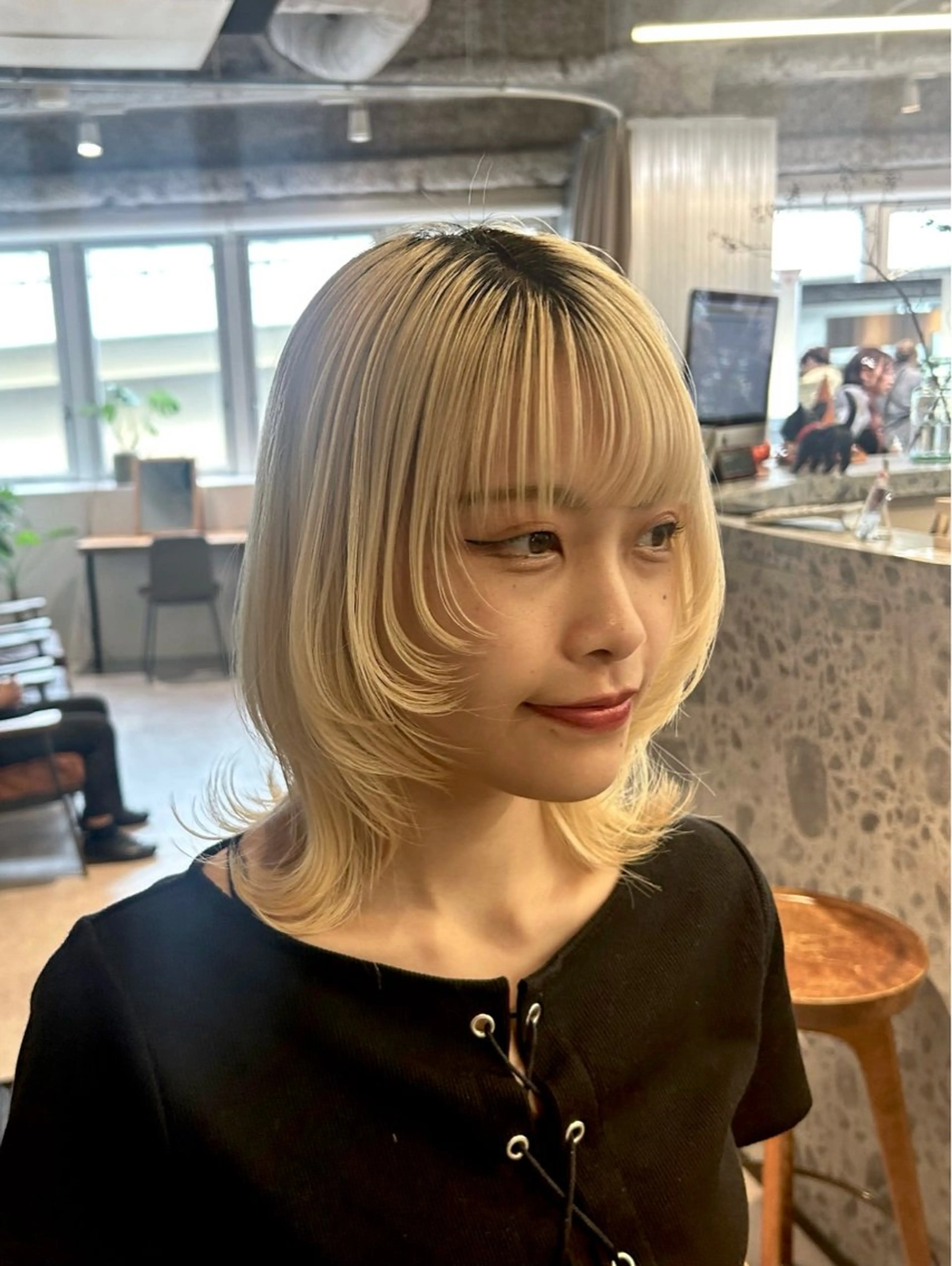 ミディアム ウルフカット カット Lumier de mashu所属・nana/ボブ/ レイヤーカットのヘアスタイル