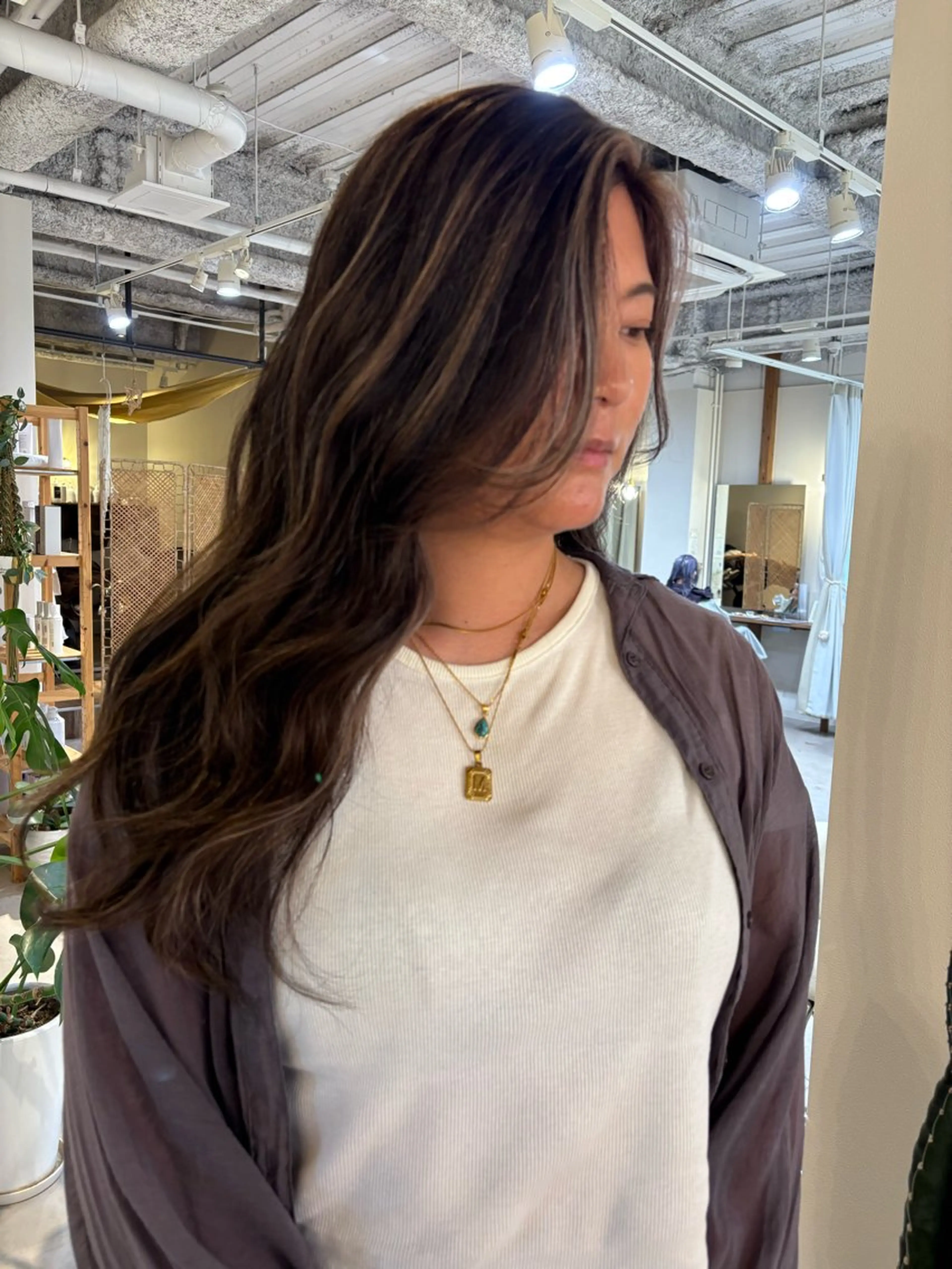 ロング ヘアカラー ココルアナ 豊中美容室のヘアスタイル