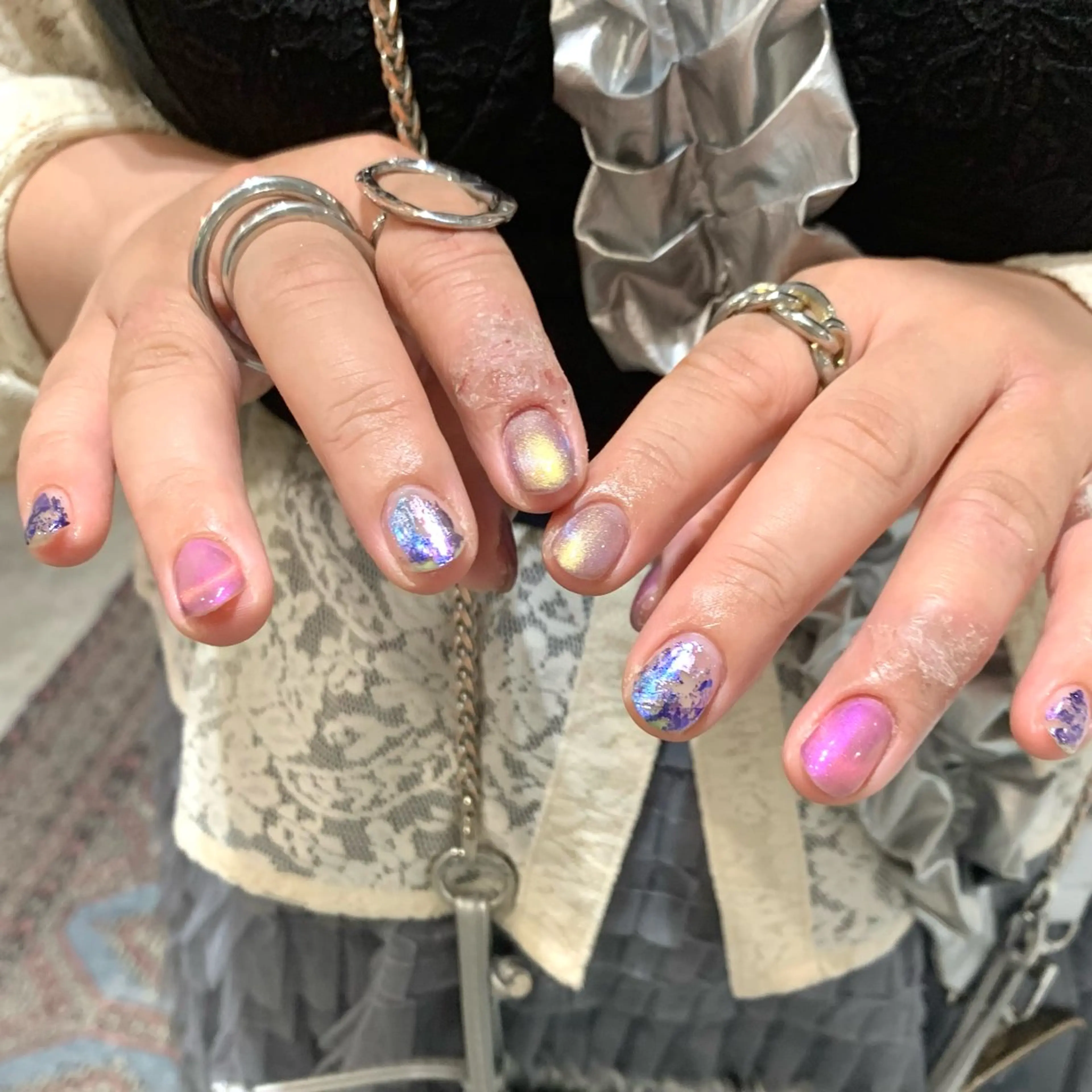 ネイル ハンドネイル 0203ムニムサン 💙Sayakaのネイルデザイン