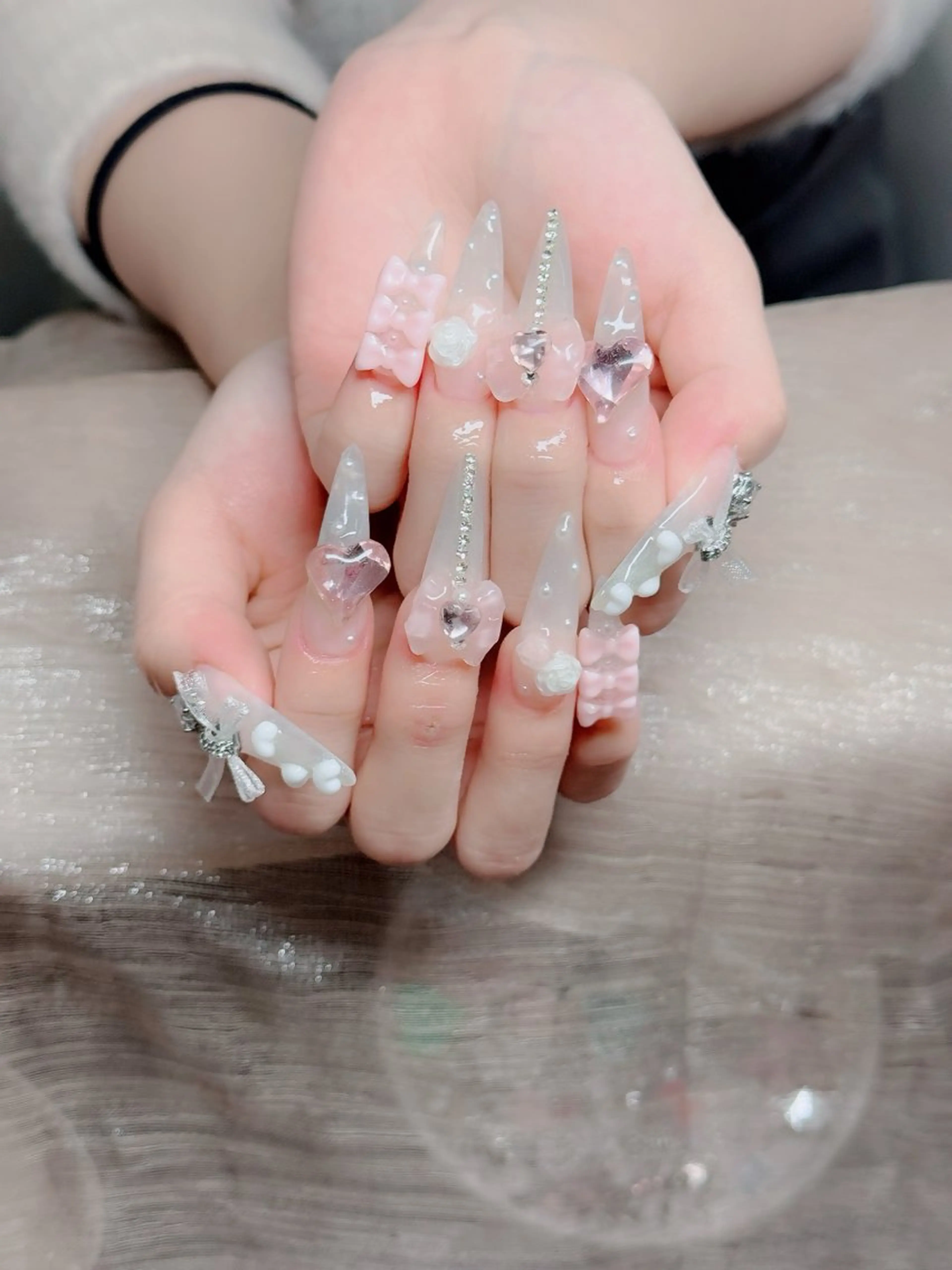 ネイル フットネイル フレンチネイル グラデーション 韓国ネイル ロングネイル ハンドネイル Hani Nail Salonのネイルデザイン