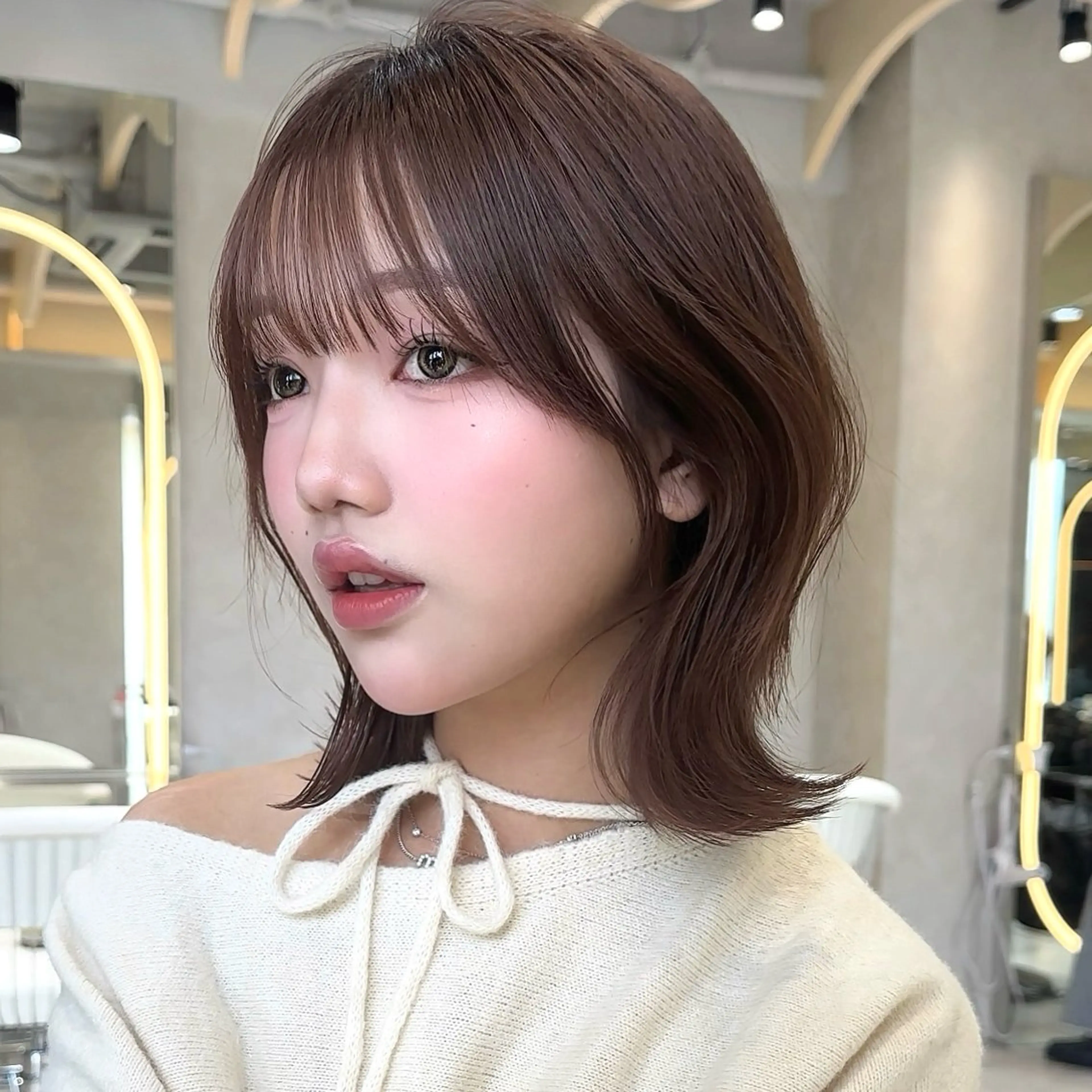 ミディアム カラー カット ヘアカラー トリートメント 原宿/ボブ/髪質改善 /韓国レイヤー/優希のヘアスタイル