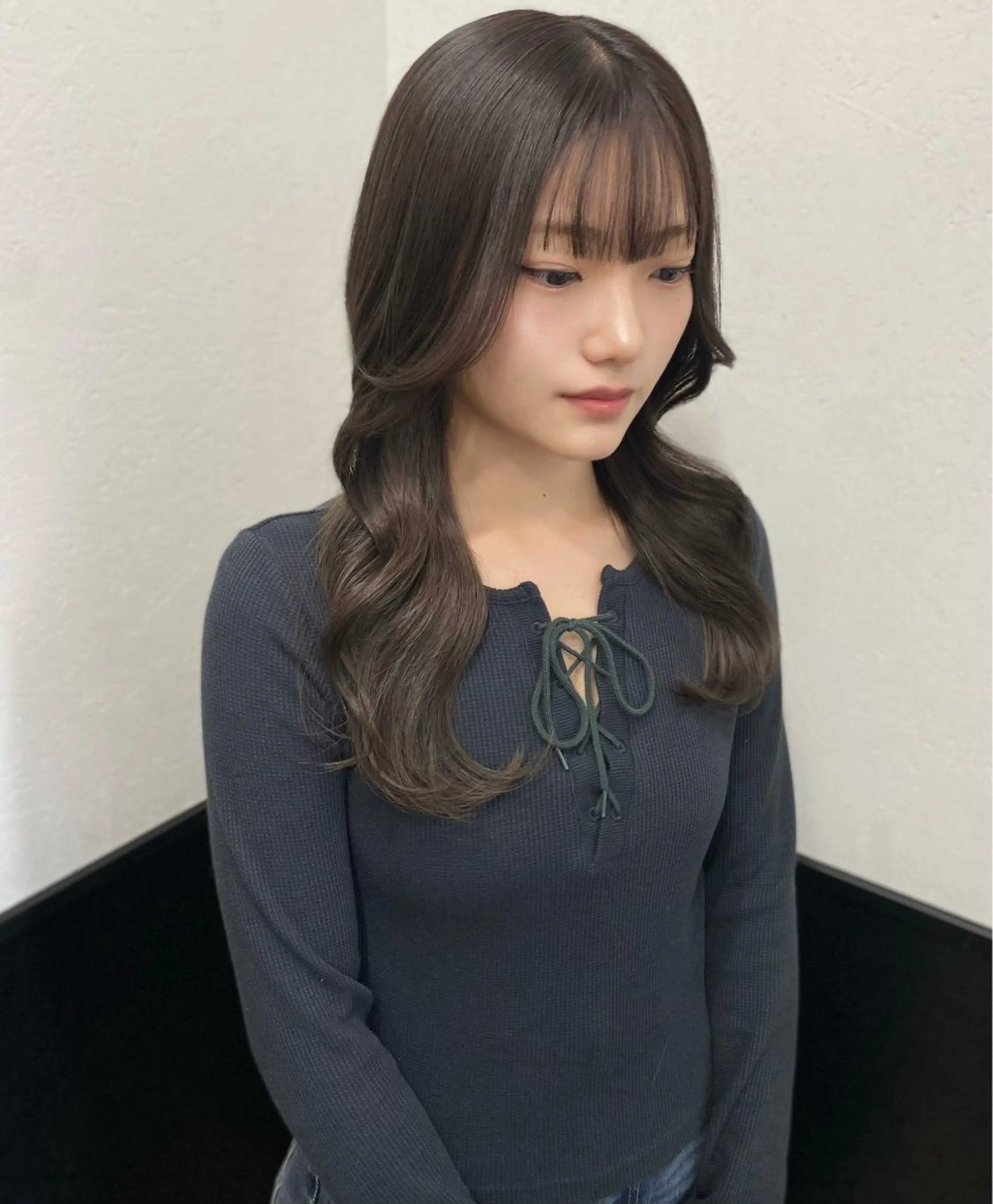 セミロング カラー 渋谷🖤 艶髪🖤透明感カラーのヘアスタイル