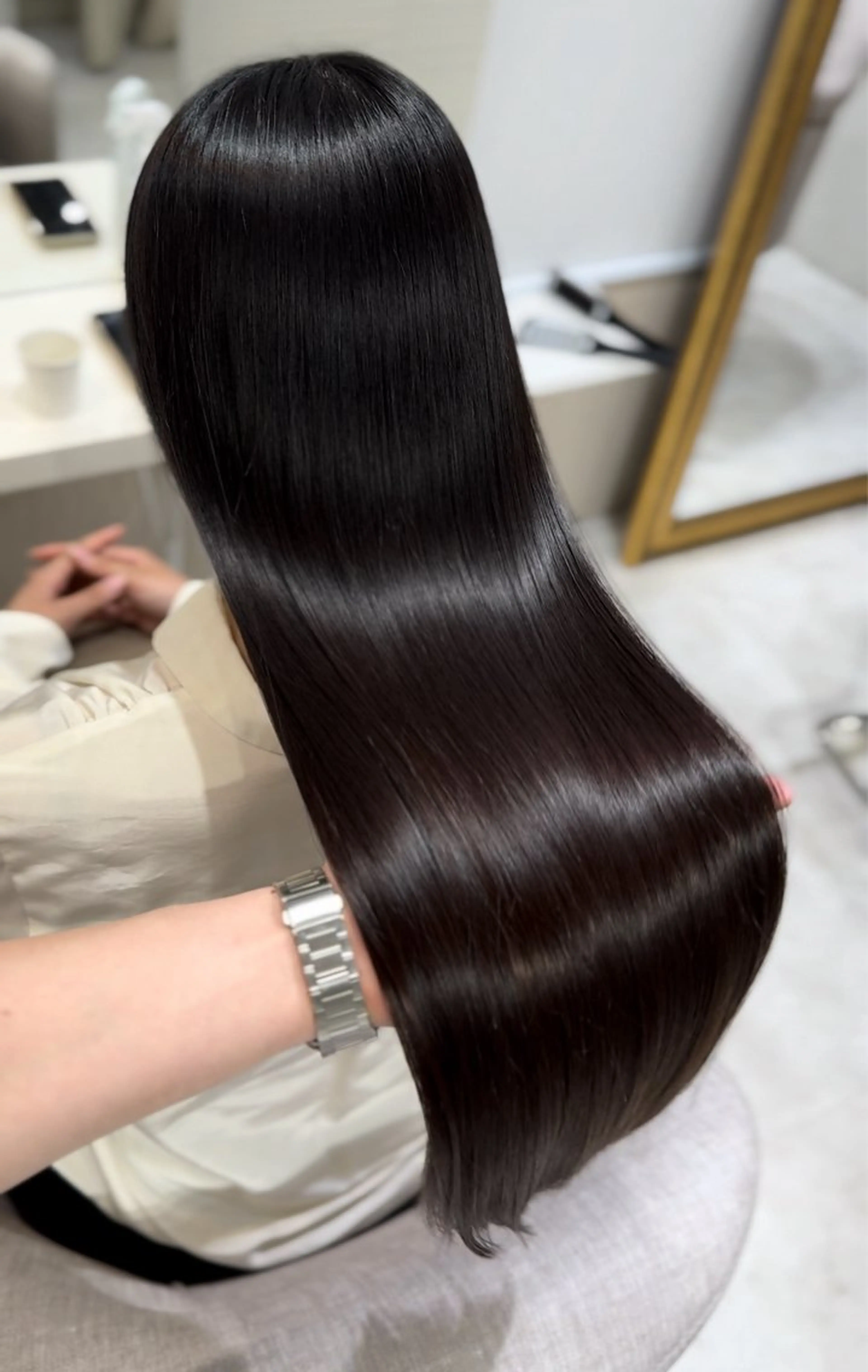 ロング 髪質改善 縮毛矯正 トリートメント 酸性ストレート カット ヘアカラー 縮毛矯正 トリートメント 髪質改善×縮毛矯正 Core梅田　片山のヘアスタイル