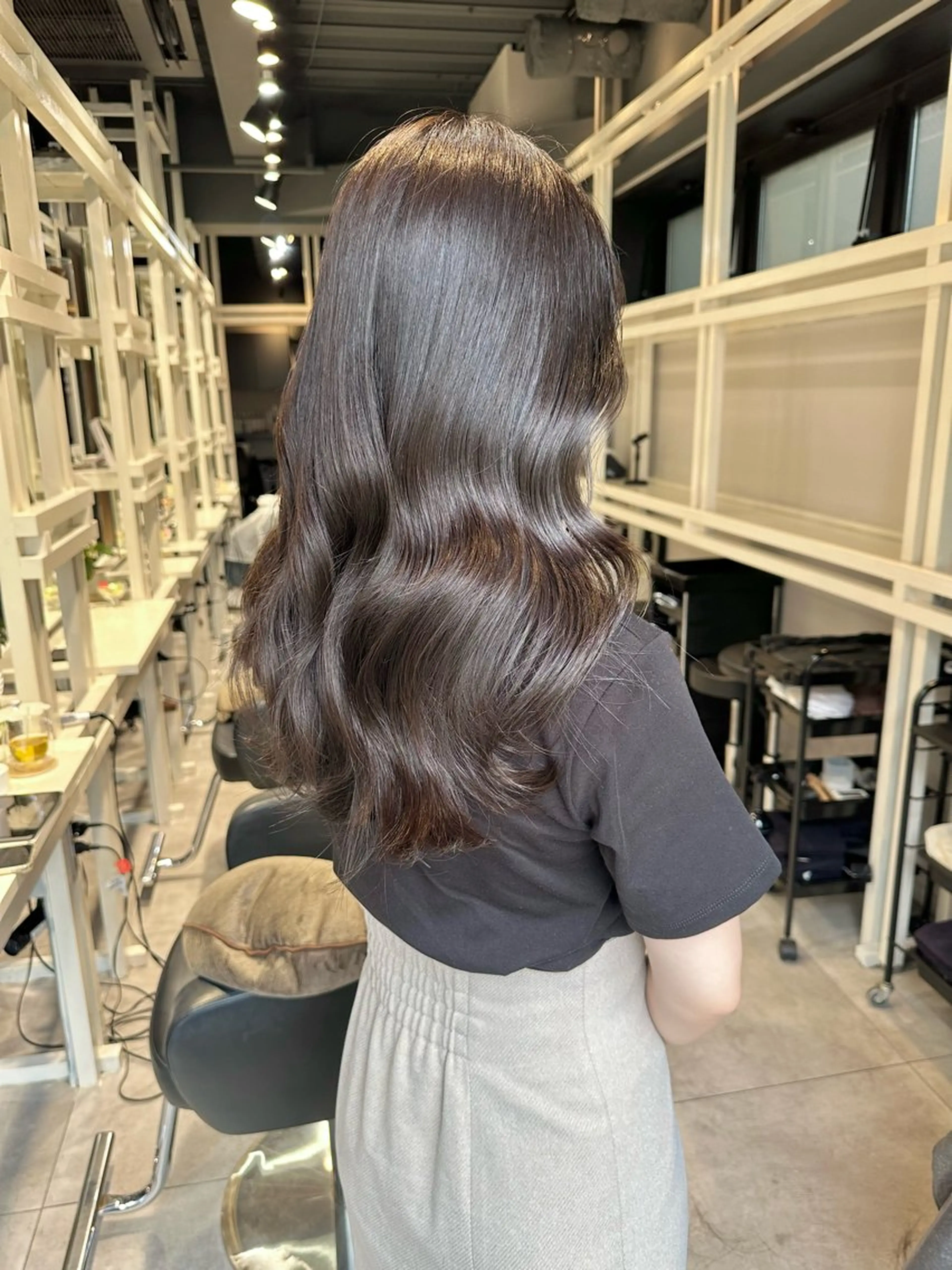 セミロング カラー 髪質改善 カット ヘアカラー トリートメント KURO/ズボラでも できる韓国ヘアのヘアスタイル