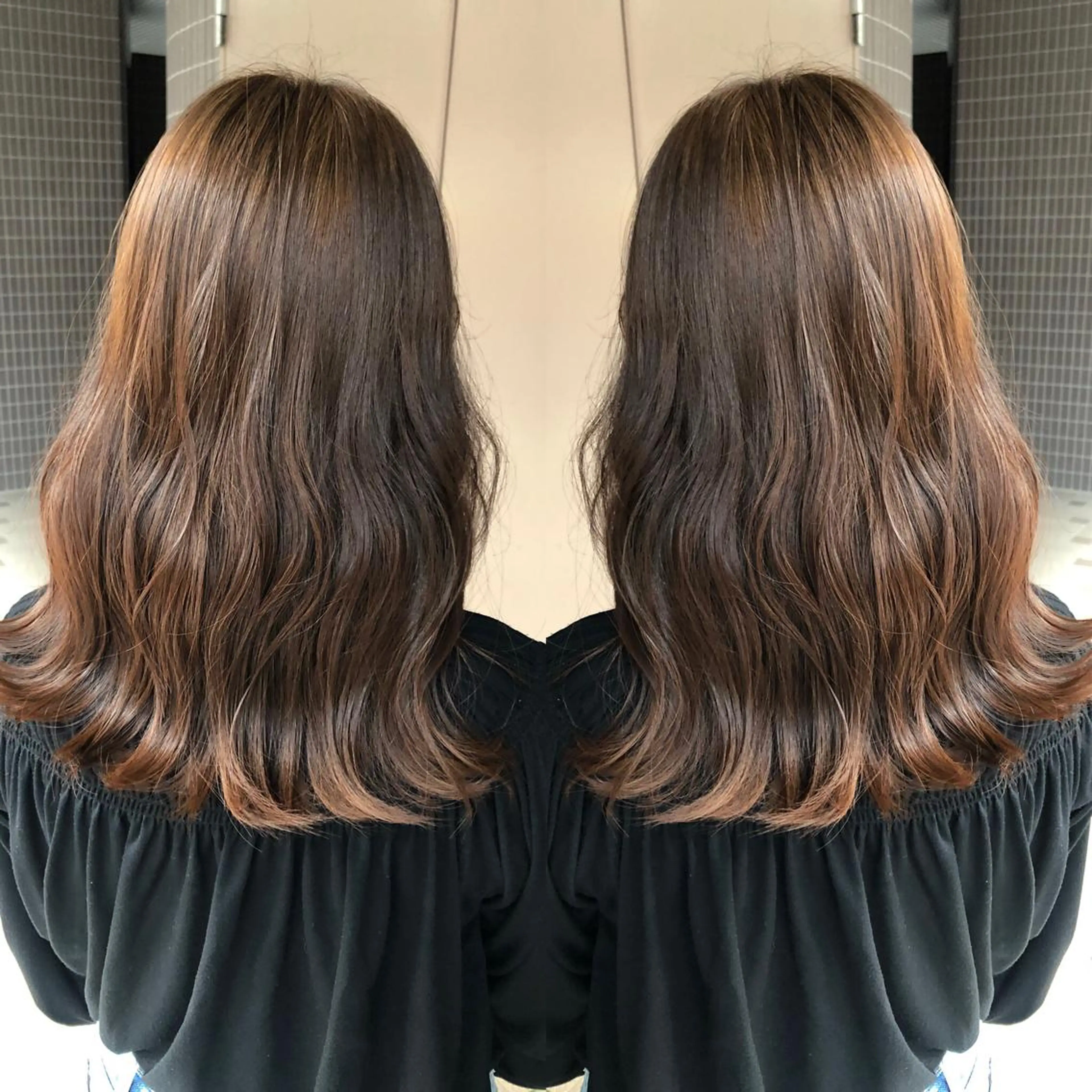 カラー 黒髪 後藤 陽花子のヘアスタイル