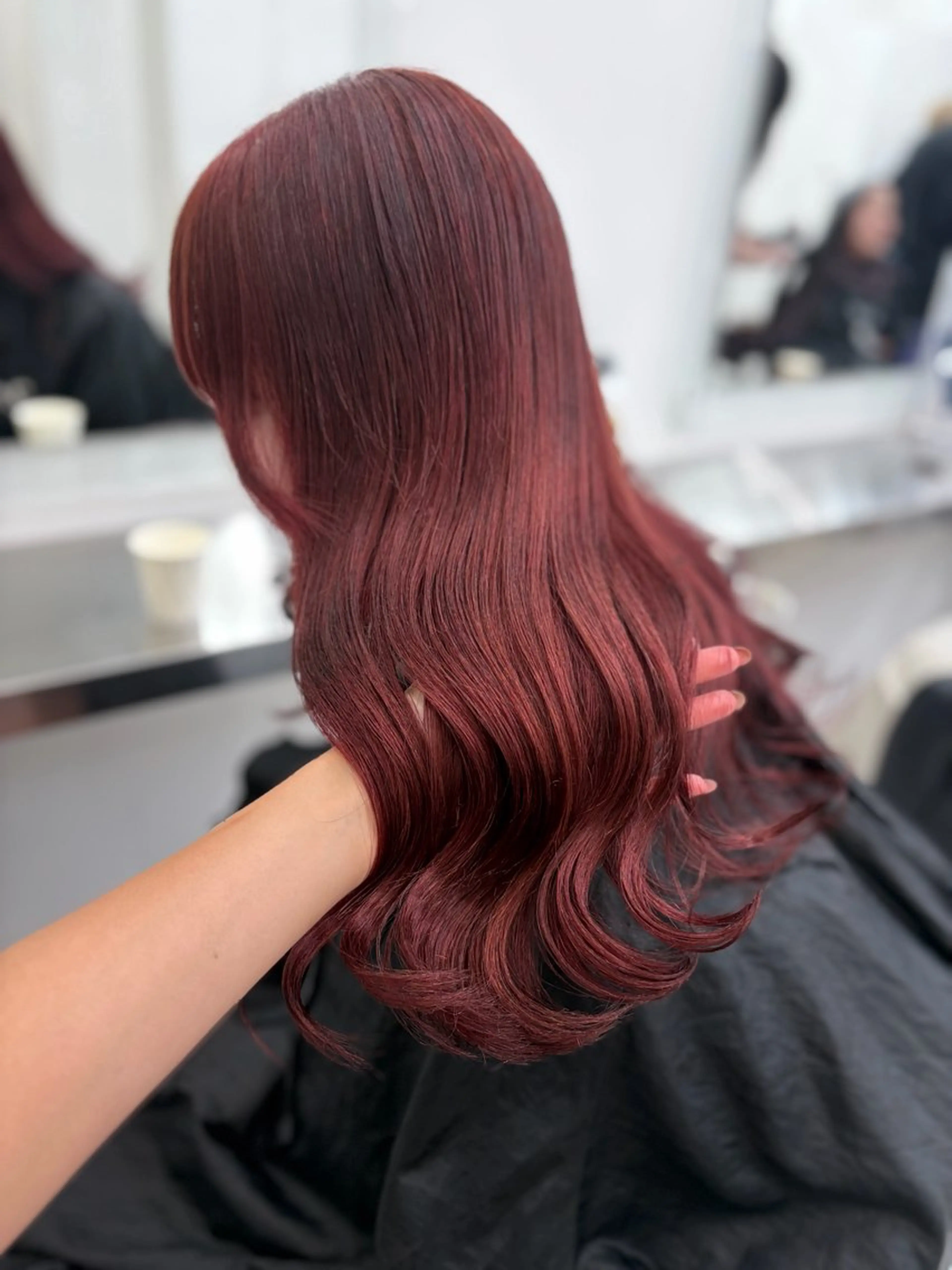 ロング カット ヘアカラー トリートメント ヘアセット 💗韓国暖色ヘア NO.1💗🪽のヘアスタイル