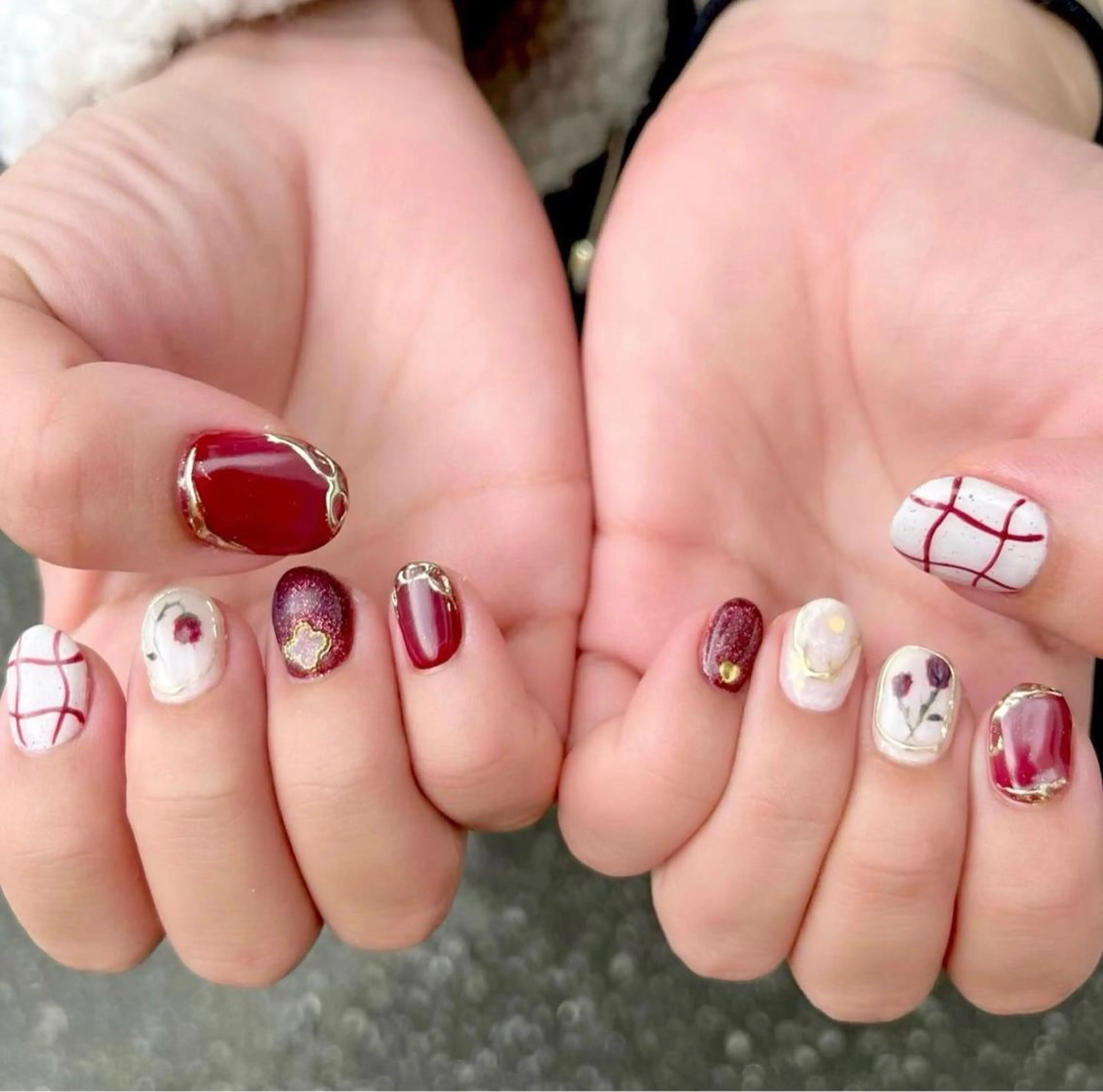 ネイル 成人式 フレンチネイル キラキラネイル 韓国ネイル ミラーネイル ハンドネイル Salon Ｋのネイルデザイン