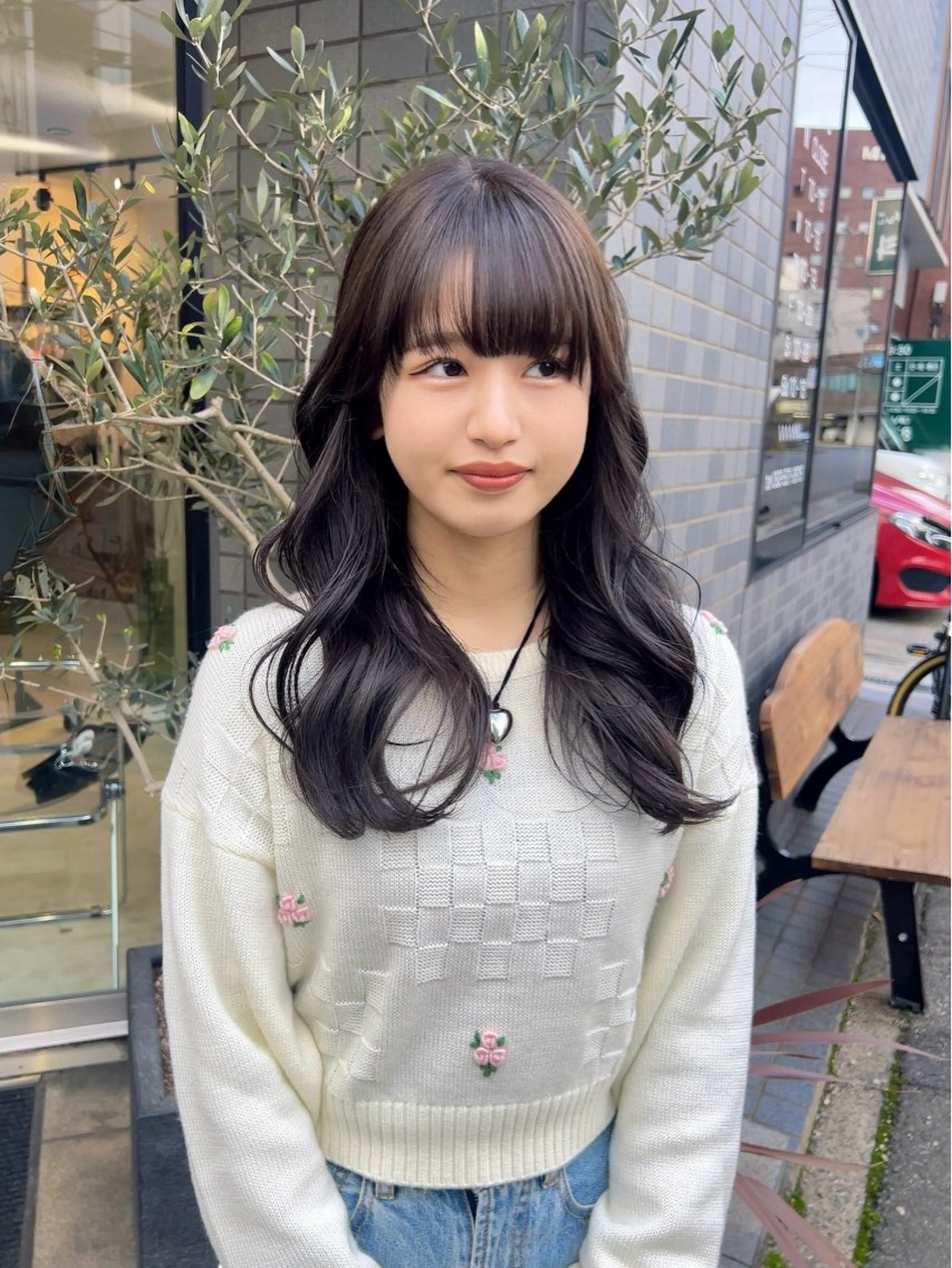 セミロング カラー 透明感カラー ヘアカラー トリートメント (h)wim ウィムのヘアスタイル