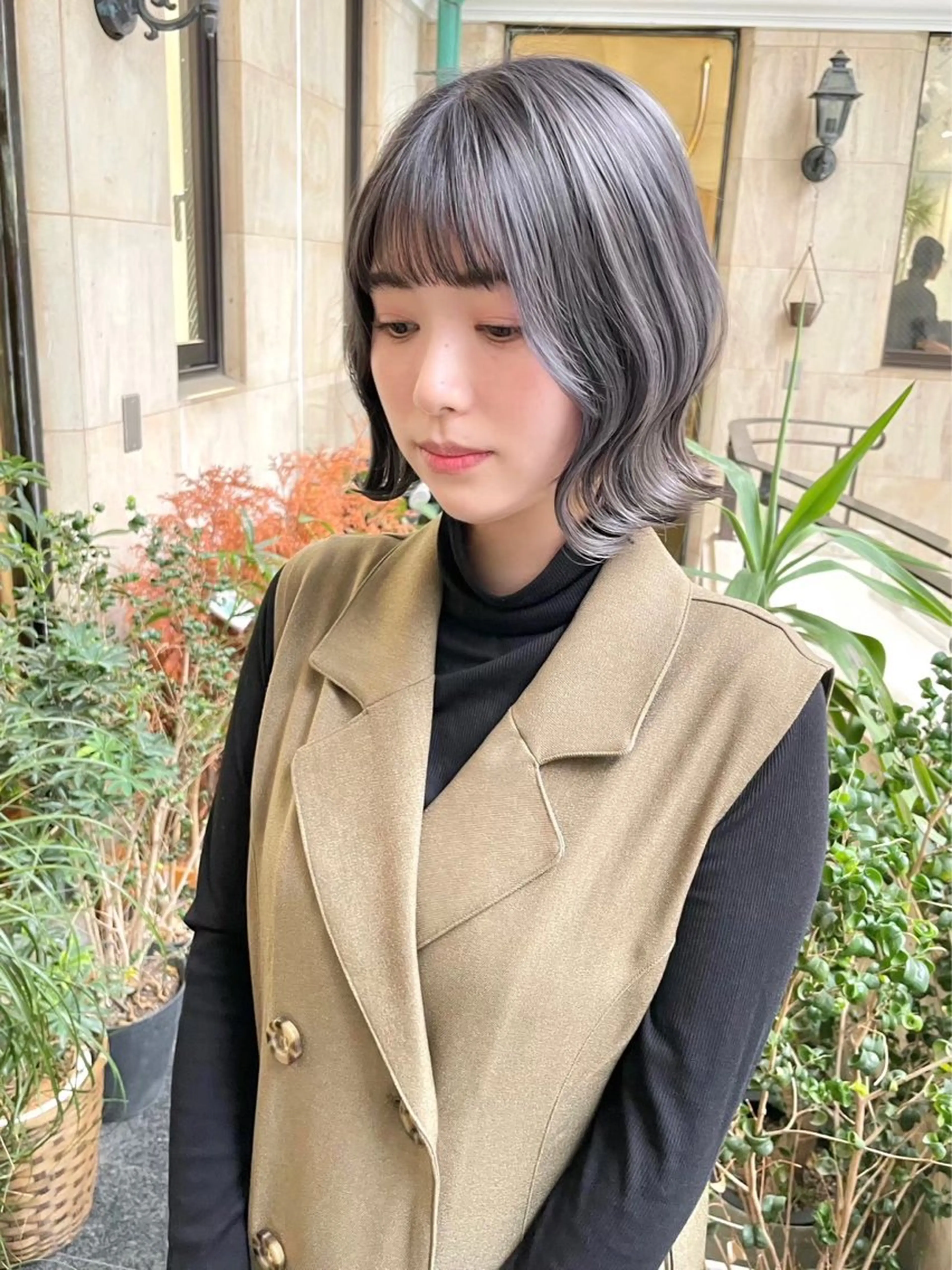 ミディアム ハイライト 髪質改善 縮毛矯正 トリートメント 艶髪/髪質改善/ NATSUKI🍯のヘアスタイル