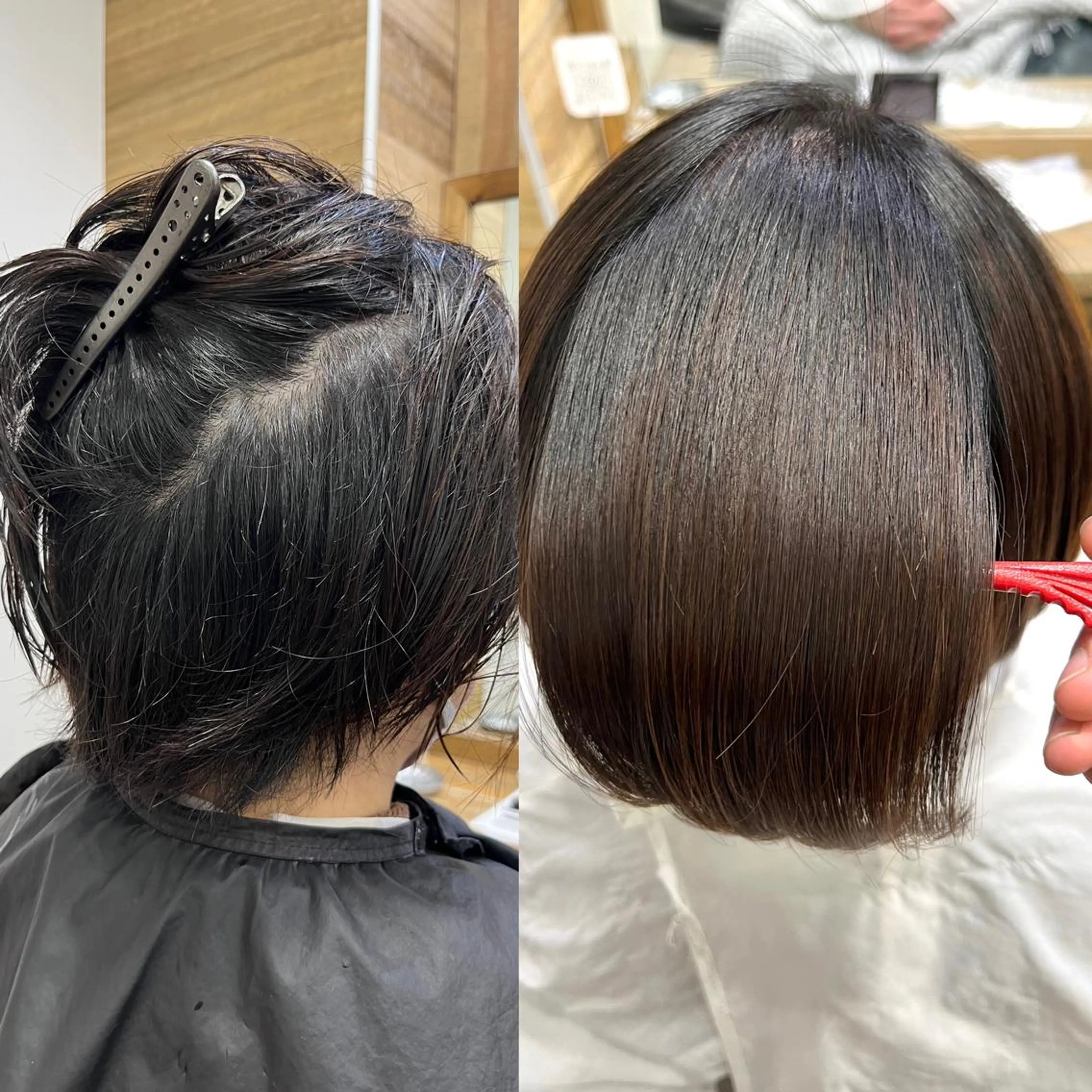 ショート ショートヘア ストレート　髪質改善 あすまのヘアスタイル