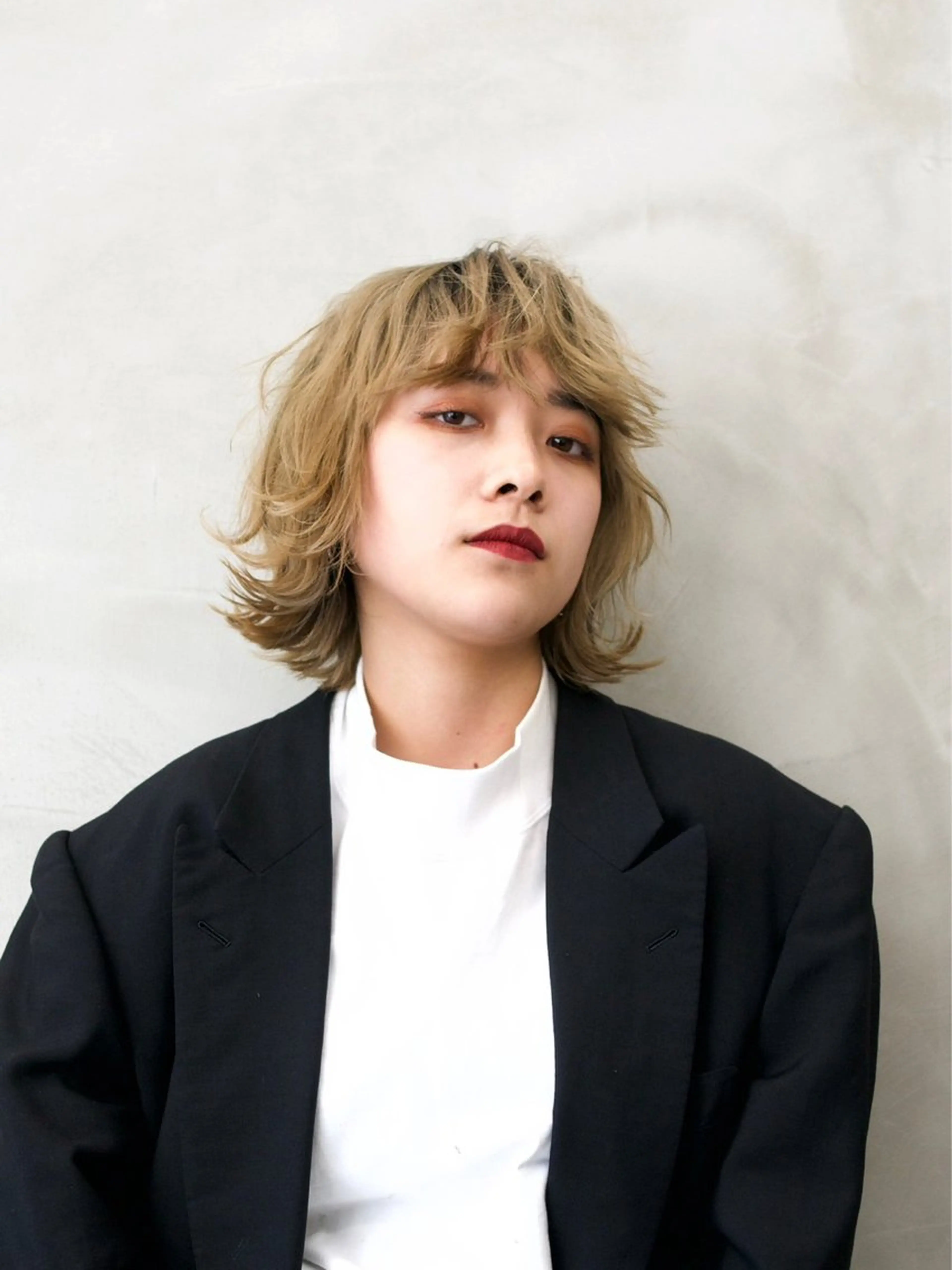 ミディアム カラー パーマ amble luxe 髪質改善 💕のヘアスタイル