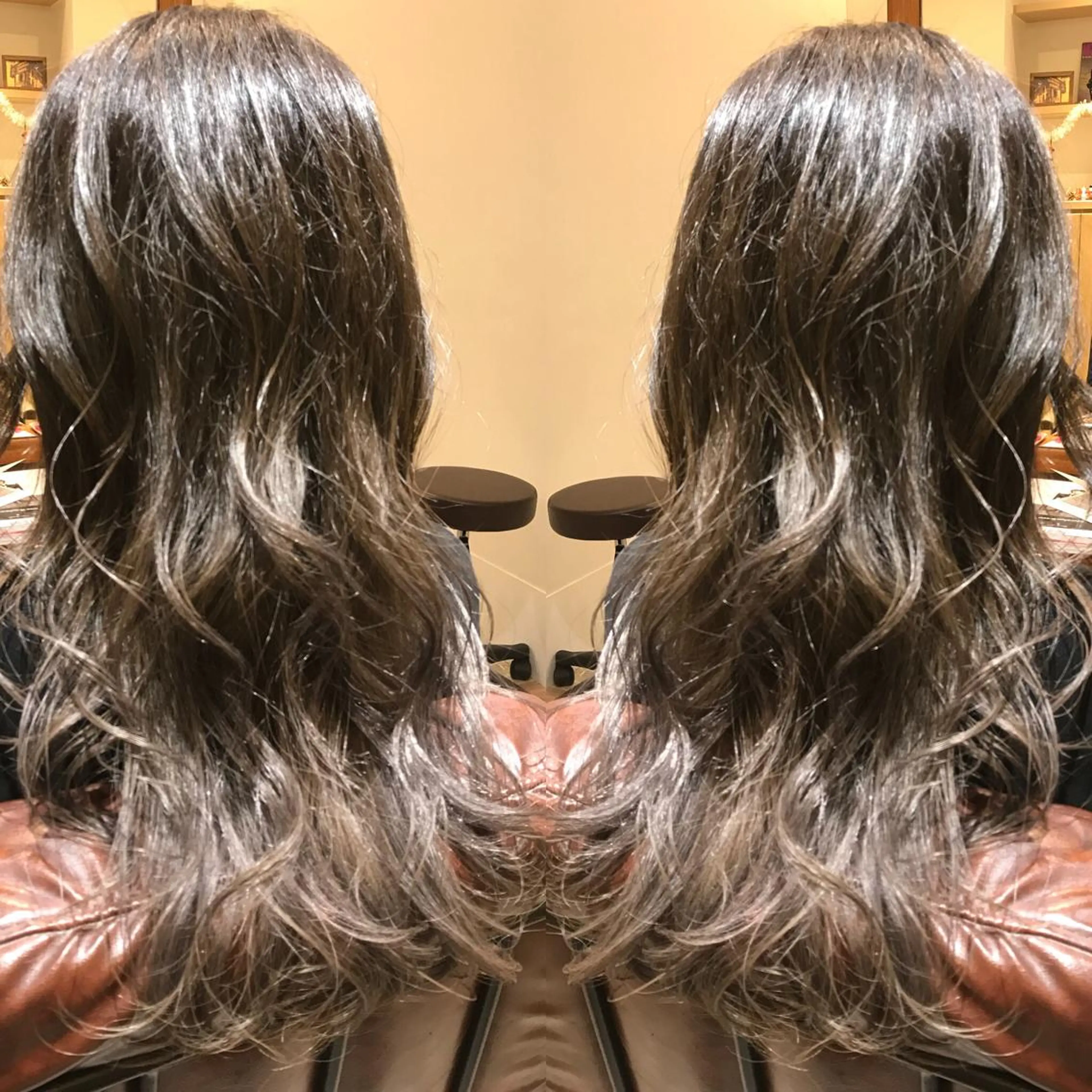 ロング カラー シールエクステ⭐️ オオミタクヤのヘアスタイル