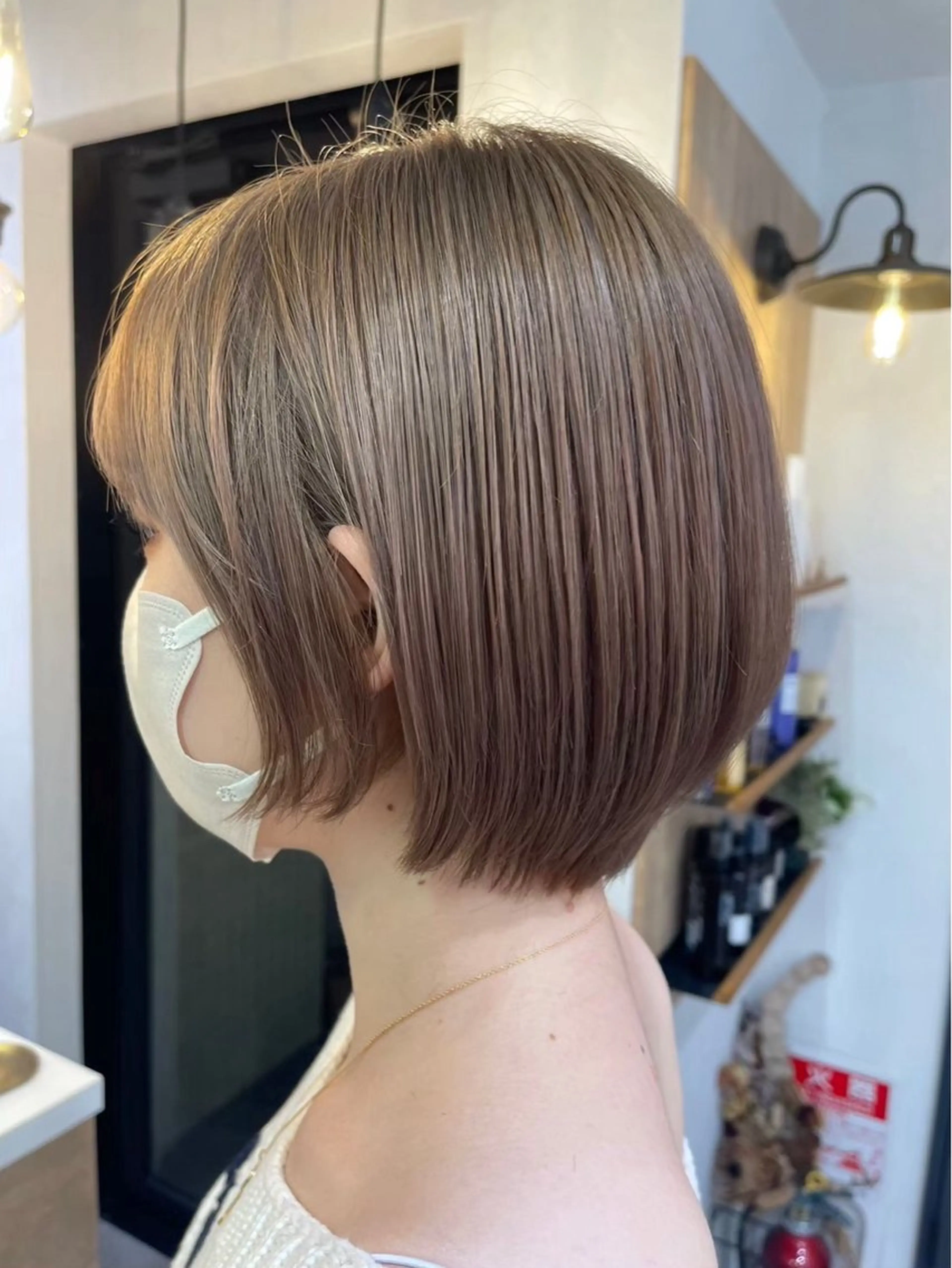ショート カラー ベージュカラー ミルクティーベージュ ブリーチ✨/似合わせ カラー💖/Yuzuのヘアスタイル