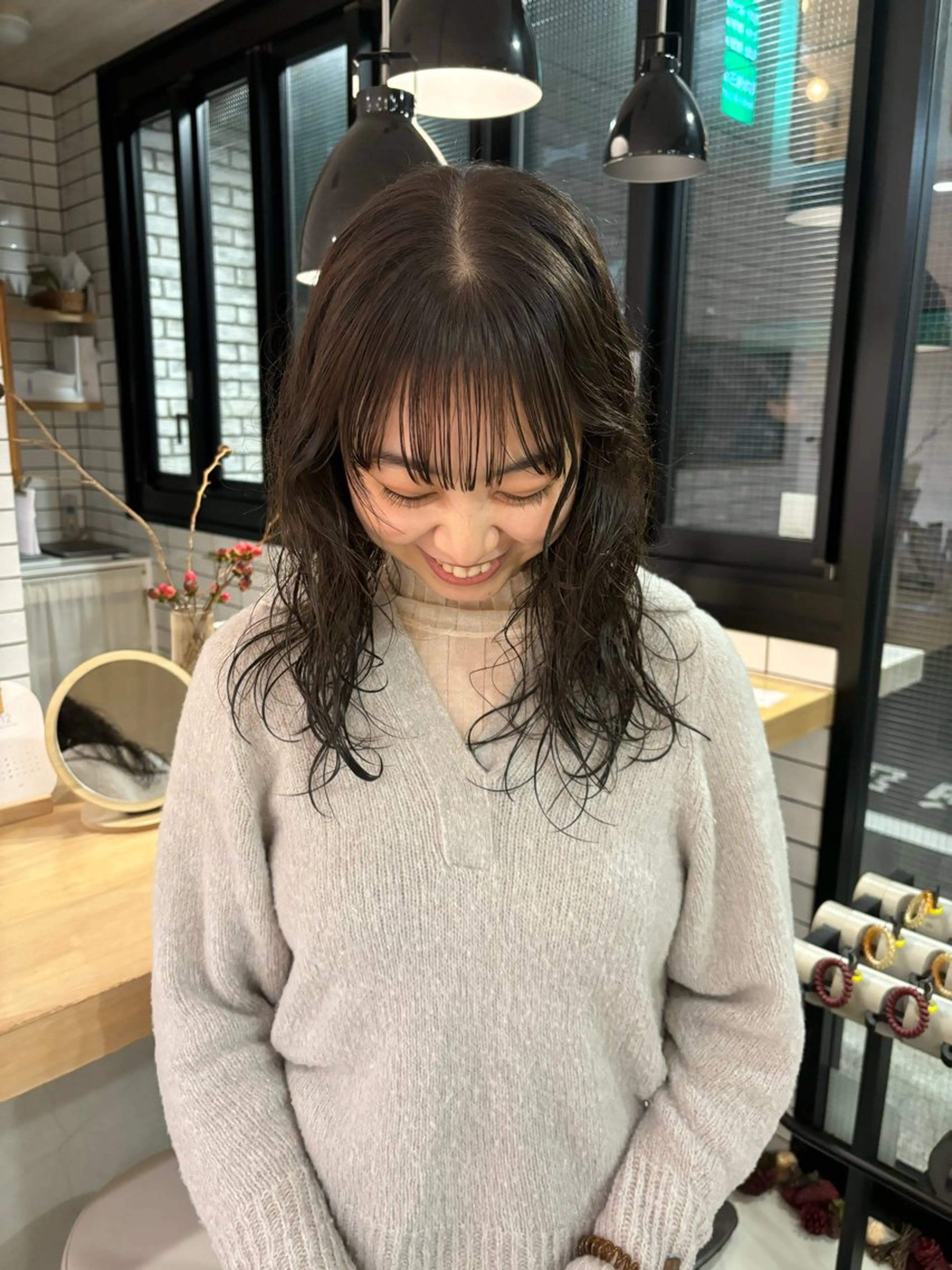 ロング カラー パーマ くせ毛 カット ヘアカラー トリートメント izumi/ ボブ/パーマのヘアスタイル