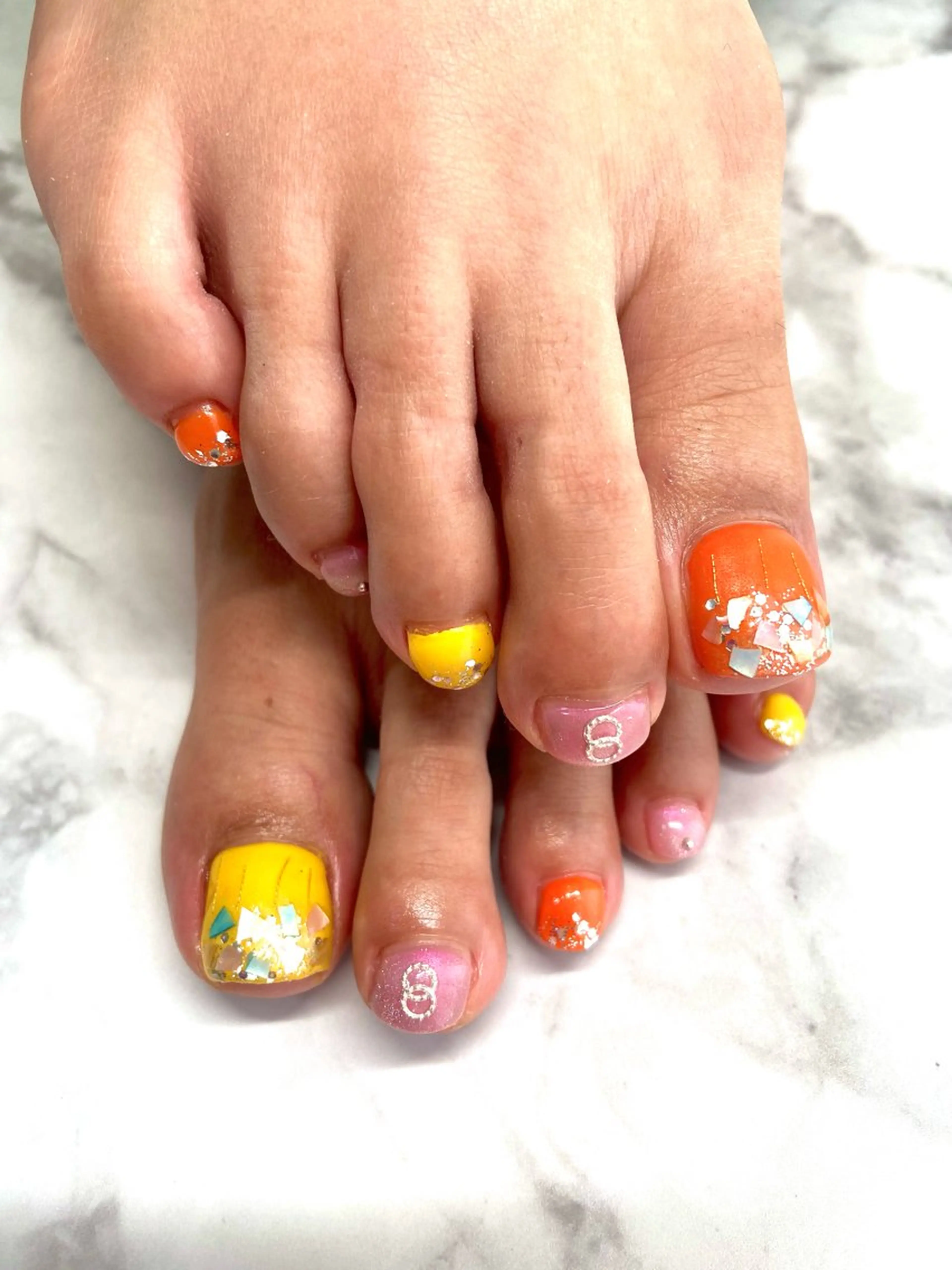 ネイル ラメ(グリッター) フットネイル Eri nail所属・Eri nailのネイルデザイン