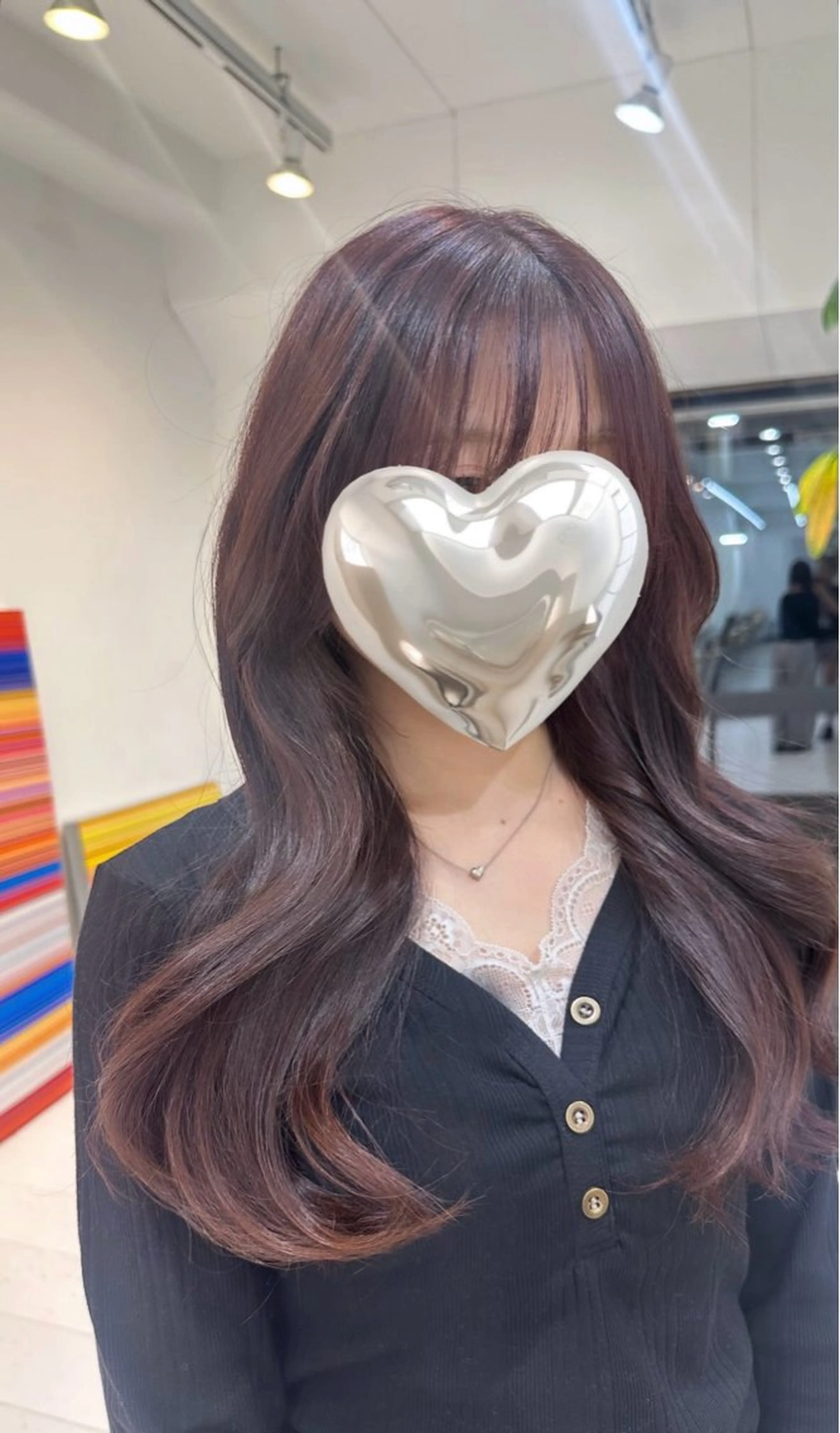 ロング カラー ブリーチ ブラウンカラー カシス ラベンダーカラー ブリーチなしカラー ヘアカラー トリートメント 🩷ブリーチなし韓国 へア🩷HARUKAのヘアスタイル