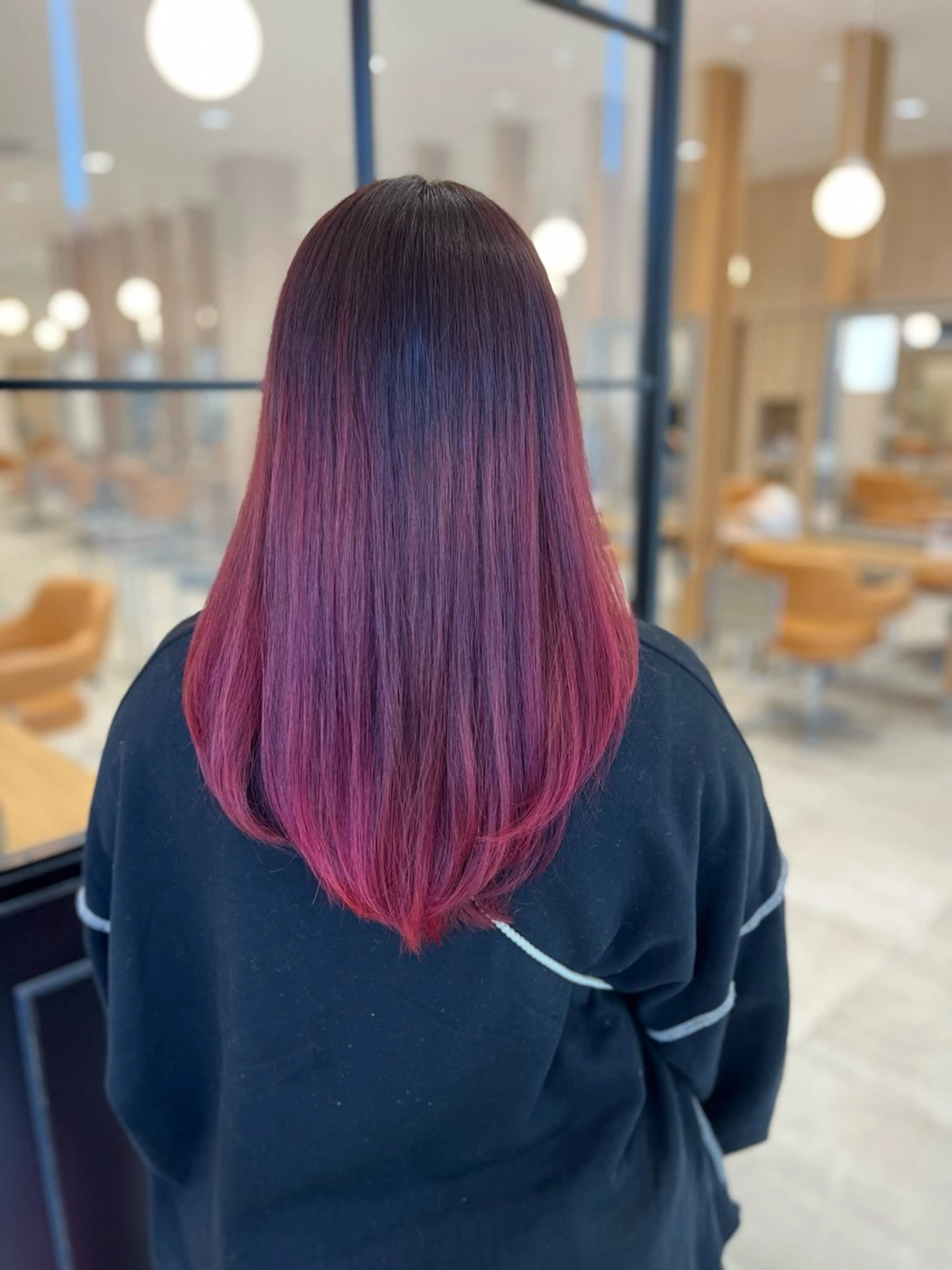 ロング レイヤーカット ロング ヘアカラー ラブーケ中川中島店 クラタチカコのヘアスタイル