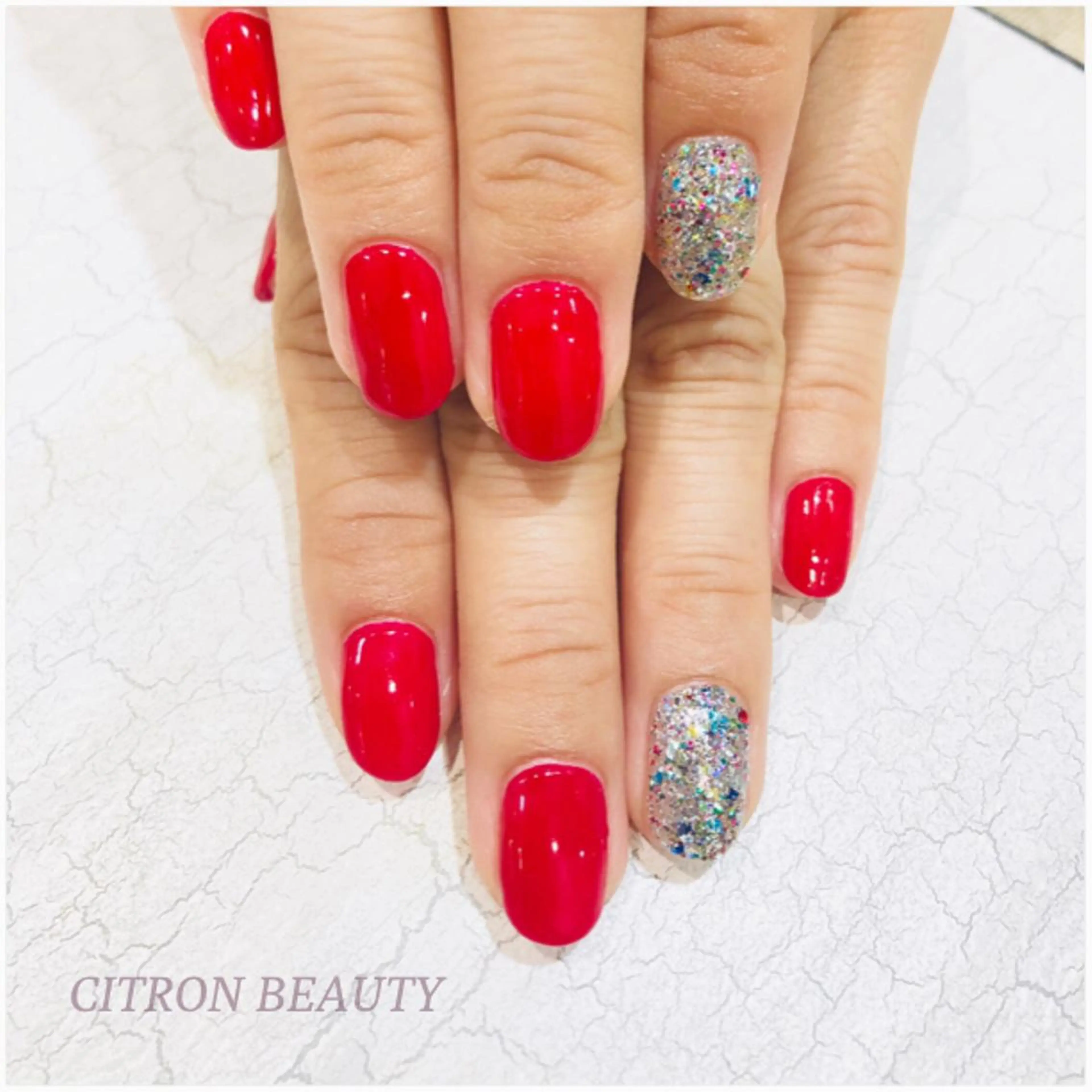 ネイル 赤色 ハンドネイル CITRON NAIL💅冨田のネイルデザイン