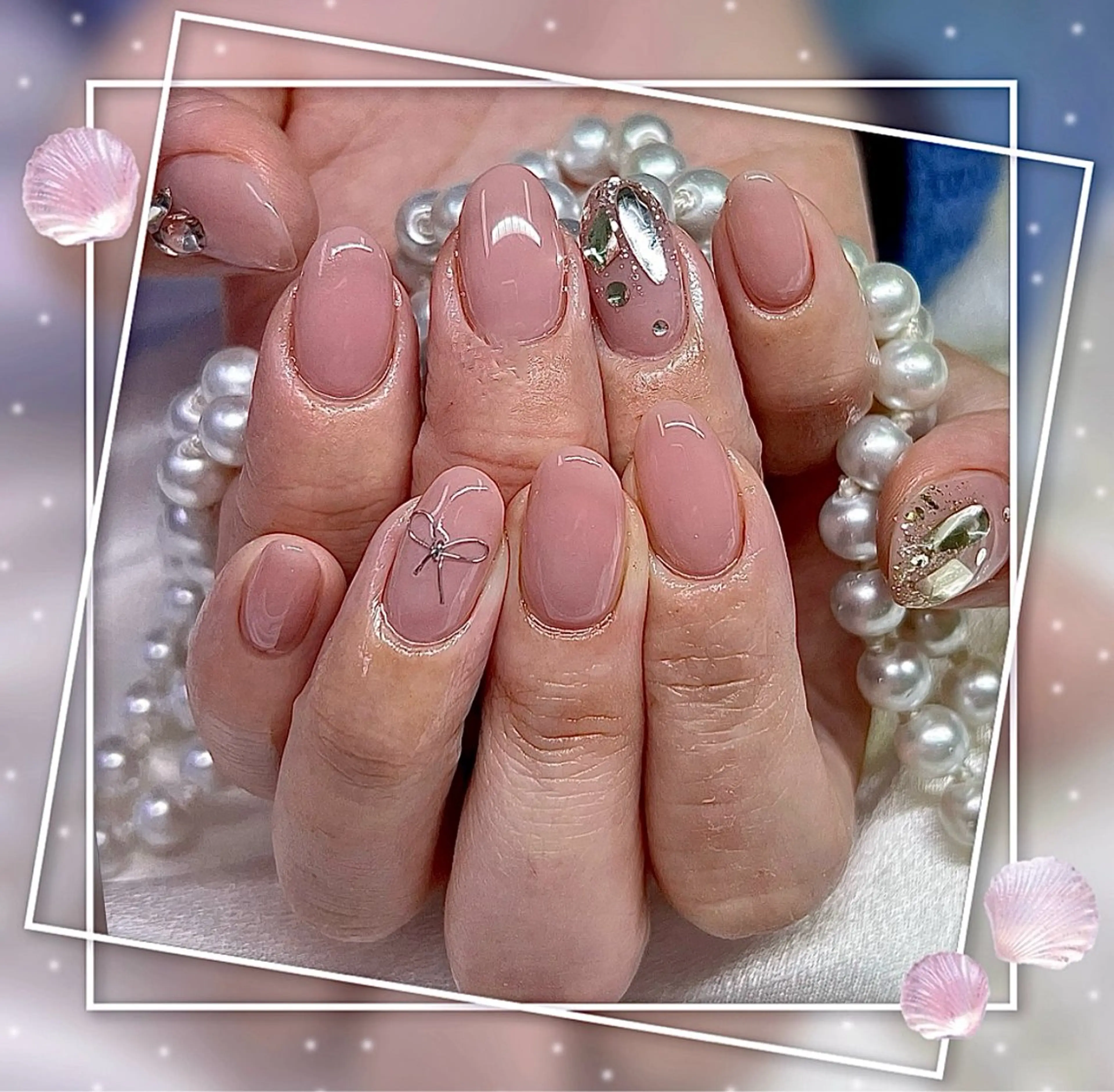 ネイル グラデーション キラキラネイル 韓国ネイル マグネットネイル ピンク Chill Nailsalonのネイルデザイン