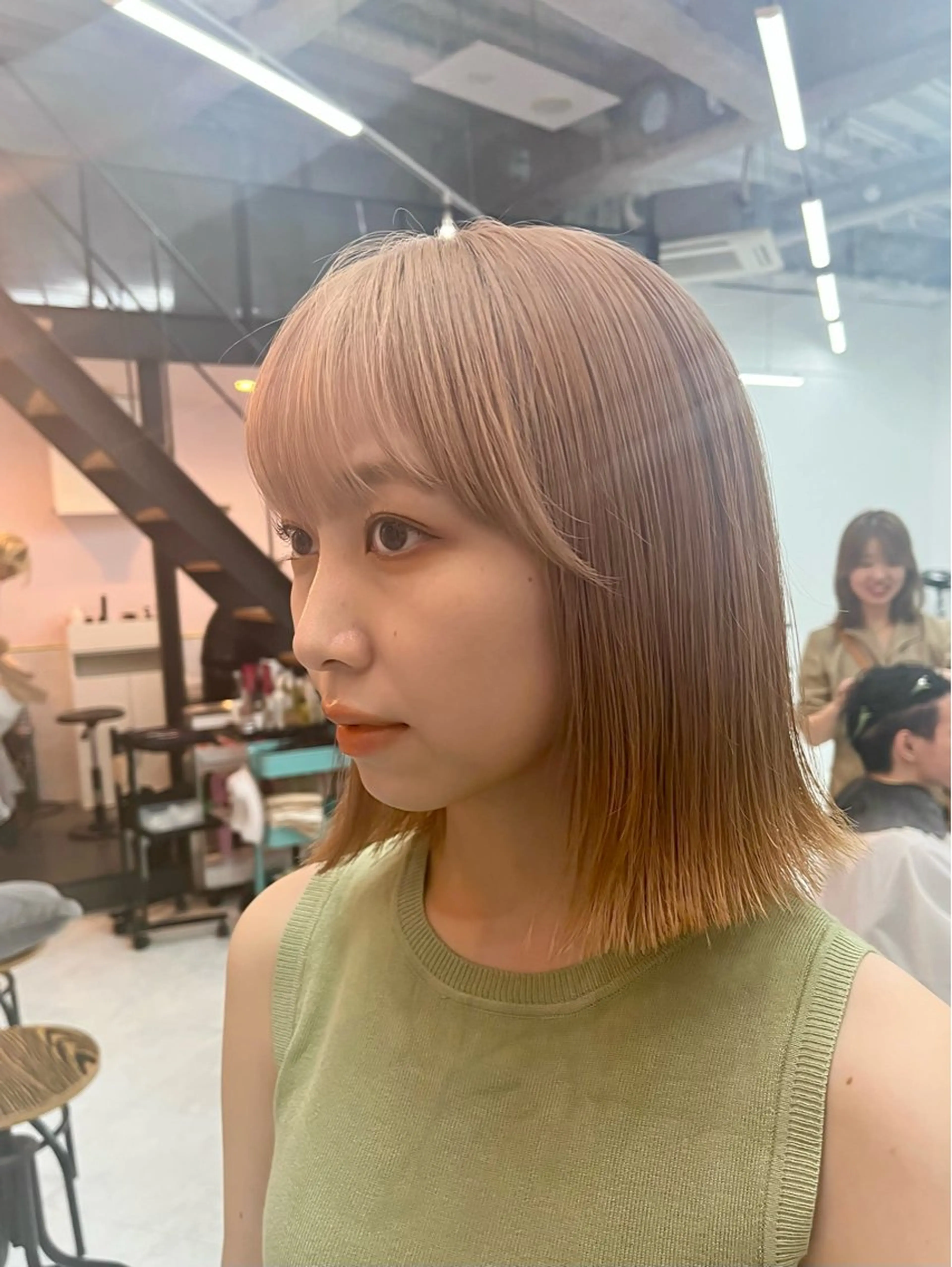 ミディアム カラー ヘアカラー トリートメント GO TODAY SHAiRE SALON 原宿本店所属・ブリーチ/レイヤー ハッシュカット/河内のヘアスタイル