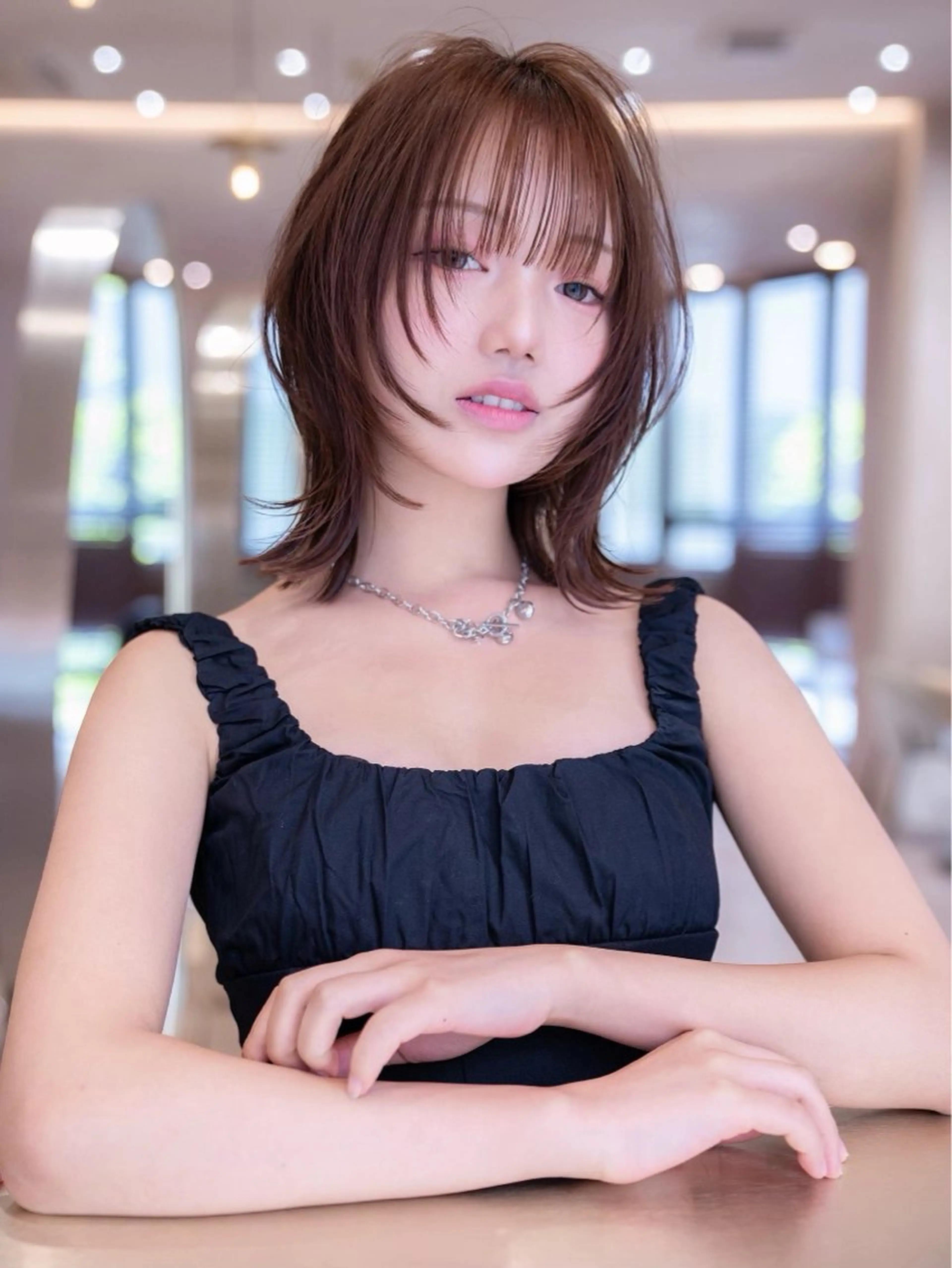 ミディアム カラー カット ヘアカラー トリートメント 渋谷/レイヤーボブ・ 韓国ボブ特化/楓のヘアスタイル