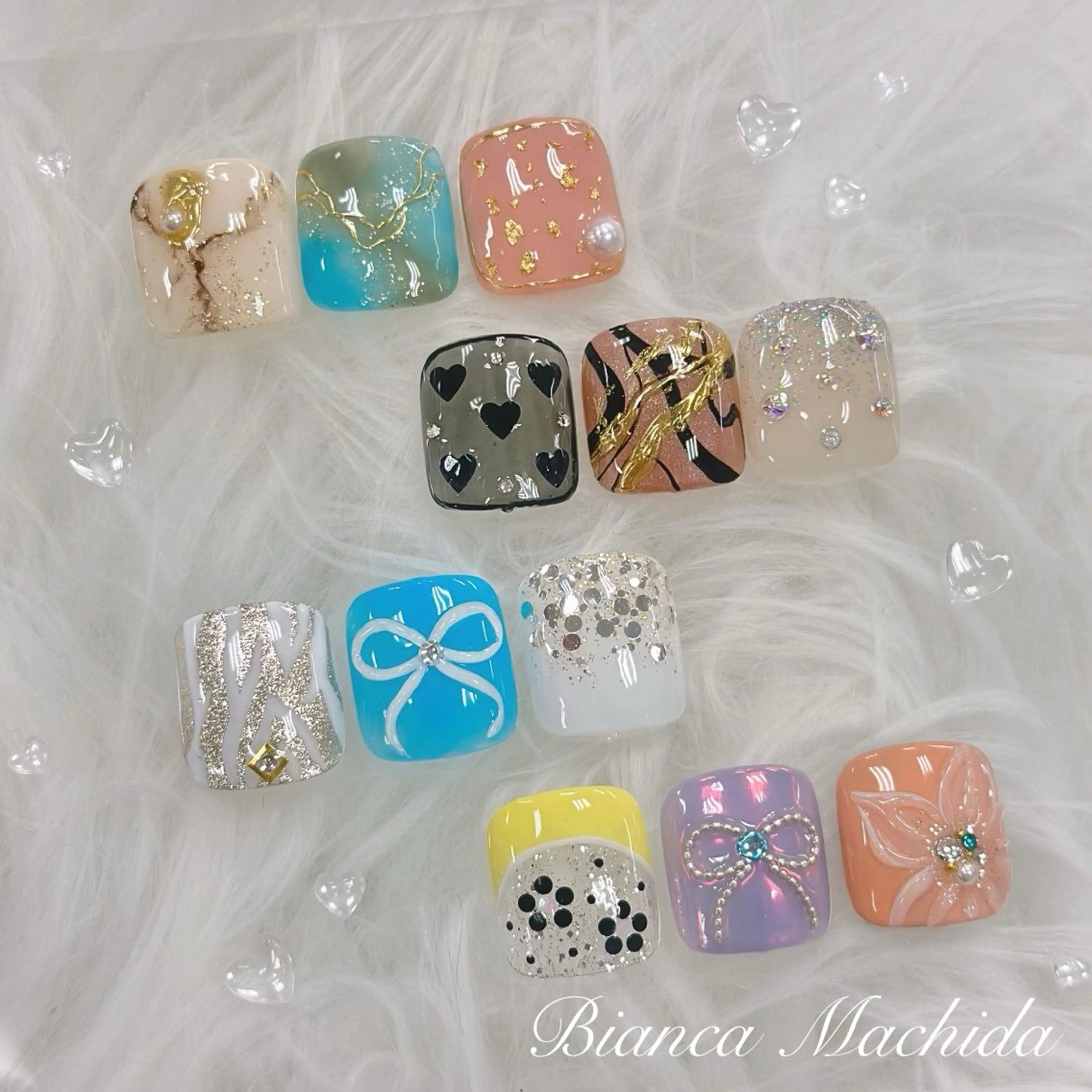 ネイル フットネイル ガーリー ニュアンスネイル Bianca👼🏻 OIKAWAのネイルデザイン