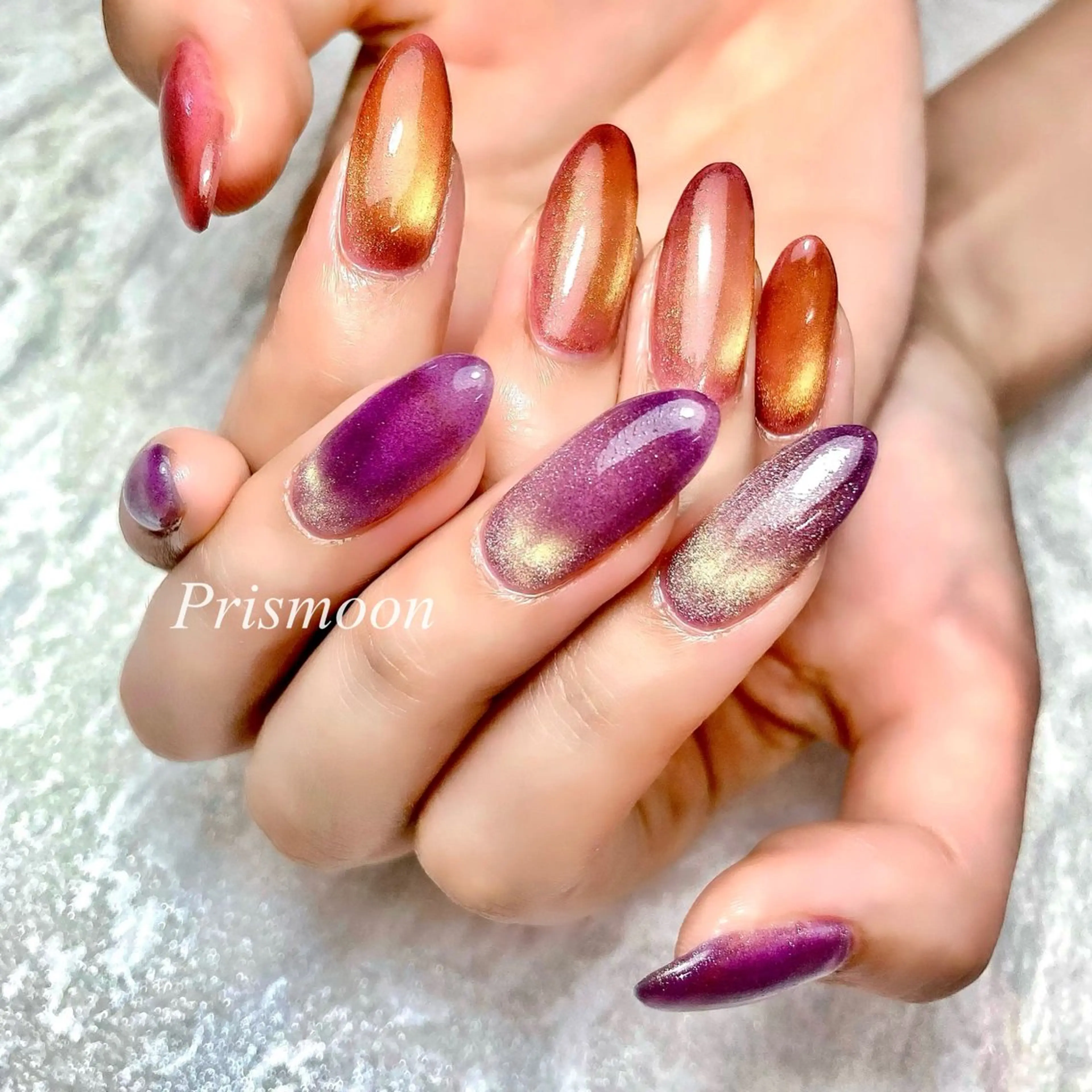 ネイル ハロウィン マグネットネイル ハンドネイル Prismoon  Nail所属・Prismoon Nailのネイルデザイン
