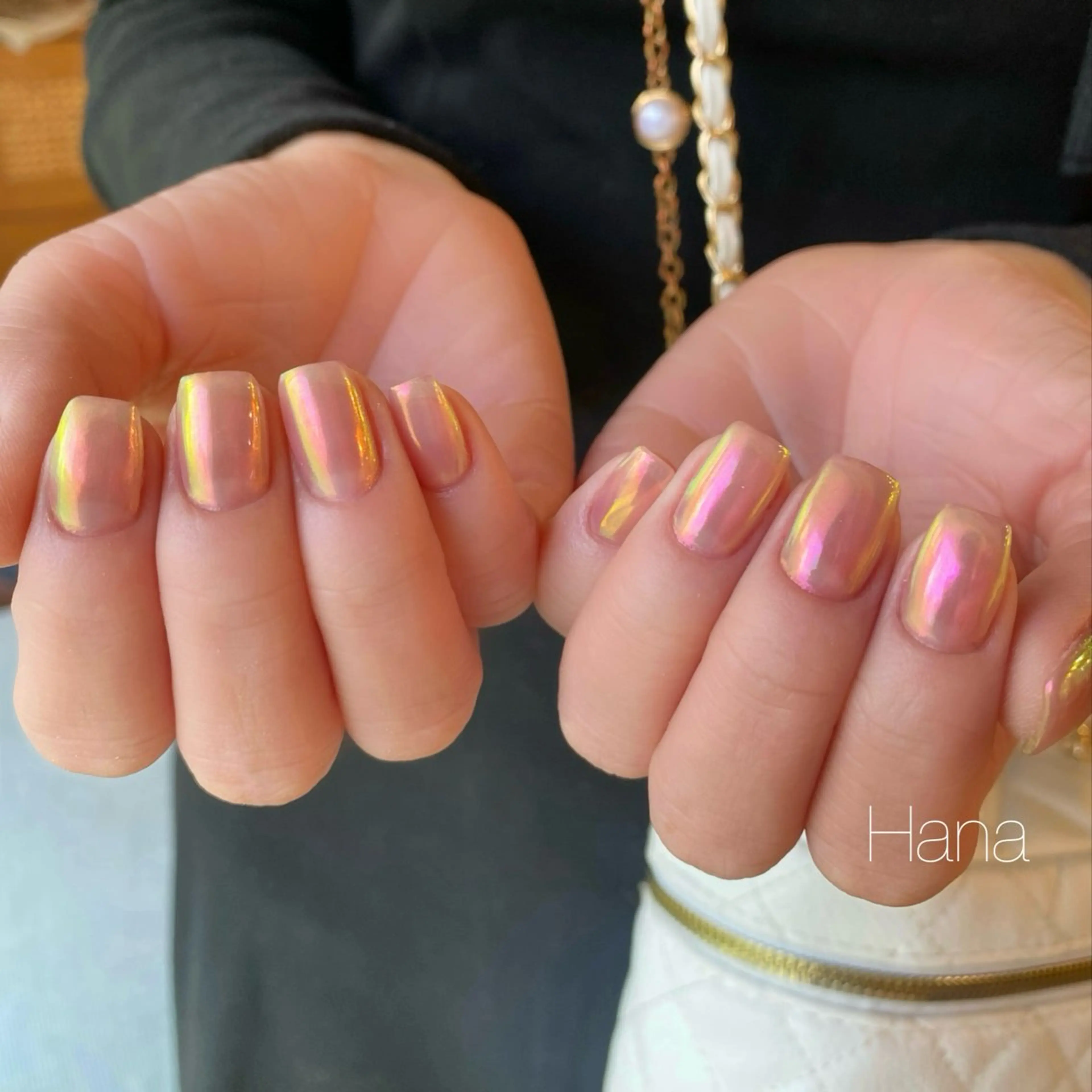 ネイル オーロラネイル ミラーネイル ピンク NOEM nail salon所属・HANA /NOEM nailsalonのネイルデザイン