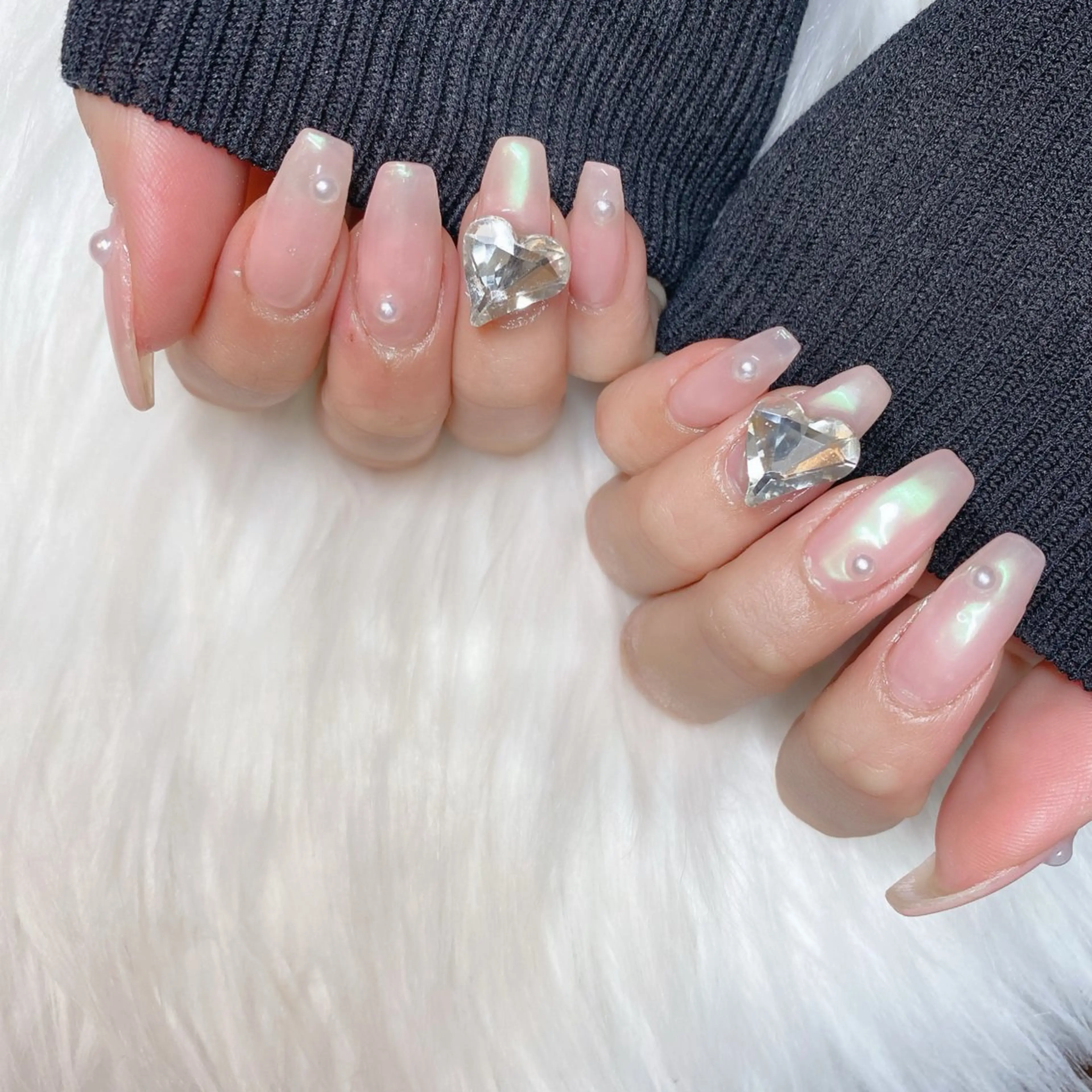 ネイル オーロラネイル ハート ピンク ハンドネイル nail salon 102のその他イメージ