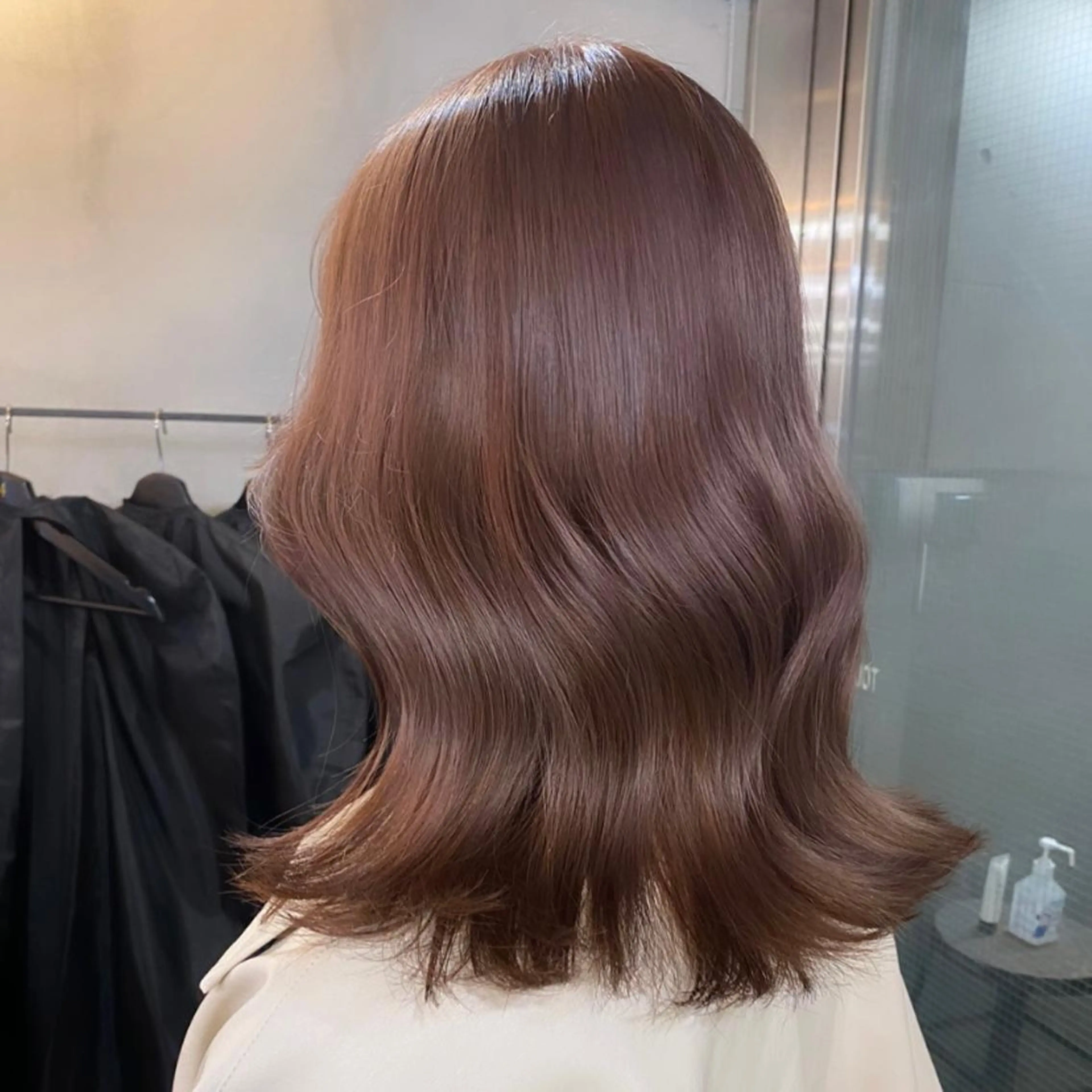 ミディアム アッシュ ヨシンモリ 韓国風ヘア レイヤーカット トリートメント カット ヘアカラー トリートメント 透明感/韓国風 🤍moeka🤍のヘアスタイル