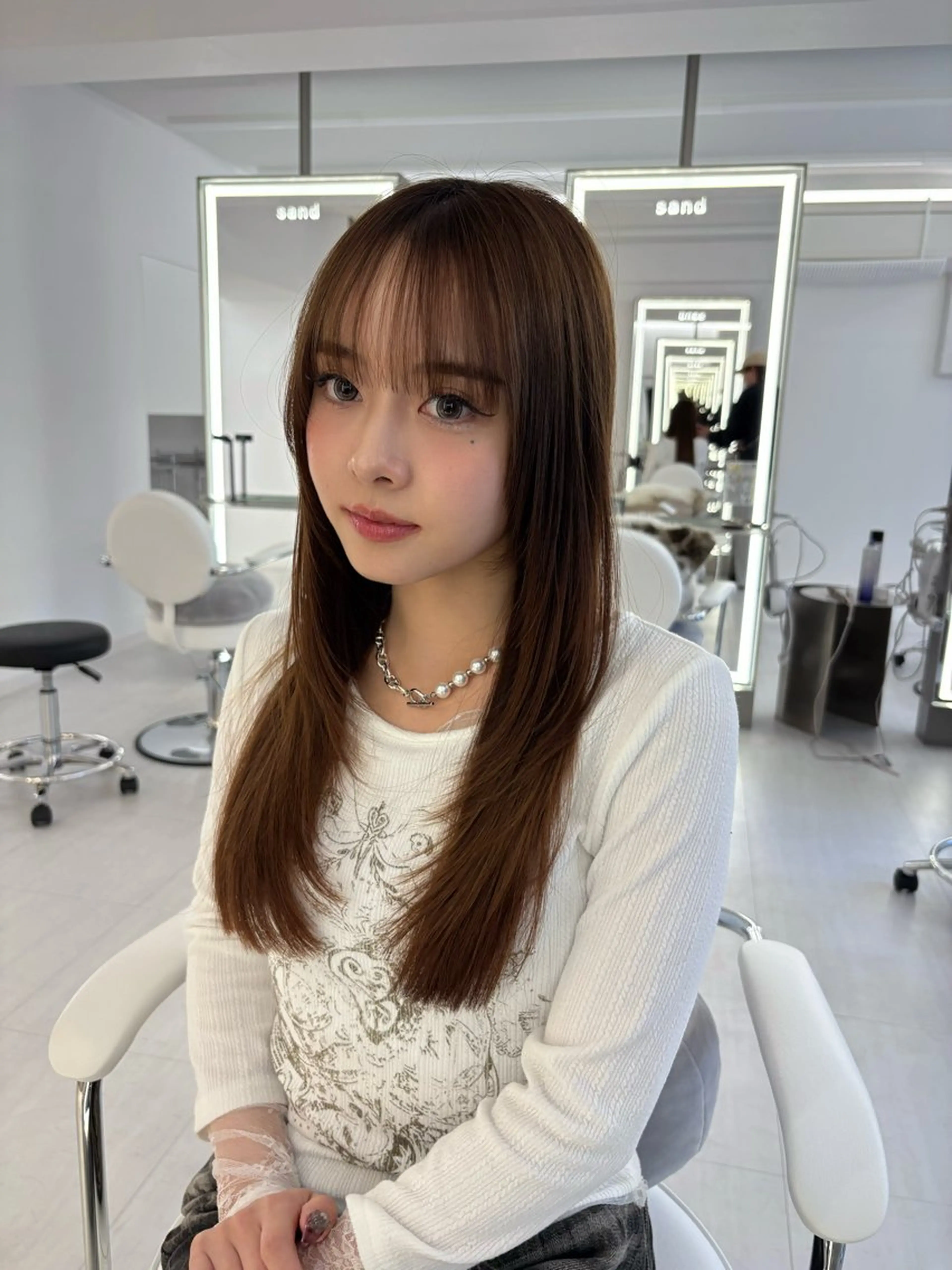 ロング 顔まわりレイヤー レイヤーカット 似合わせカット sand clear横浜本店所属・似合わせレイヤー🌟 巻ける縮毛矯正みつきのヘアスタイル