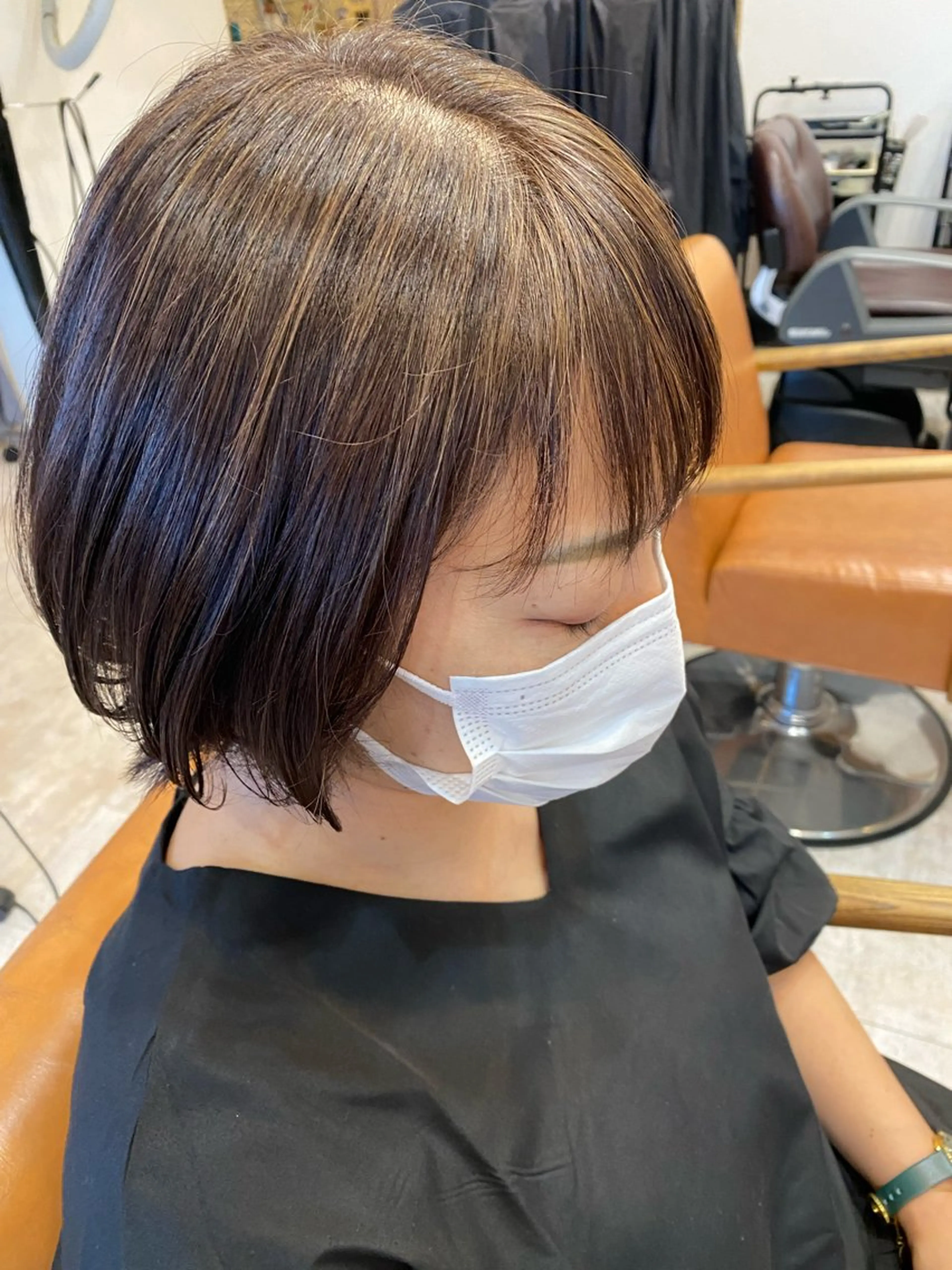 ショート カラー ハイライトカラー ハイライト rian 宮前所属・田崎 暁大のヘアスタイル