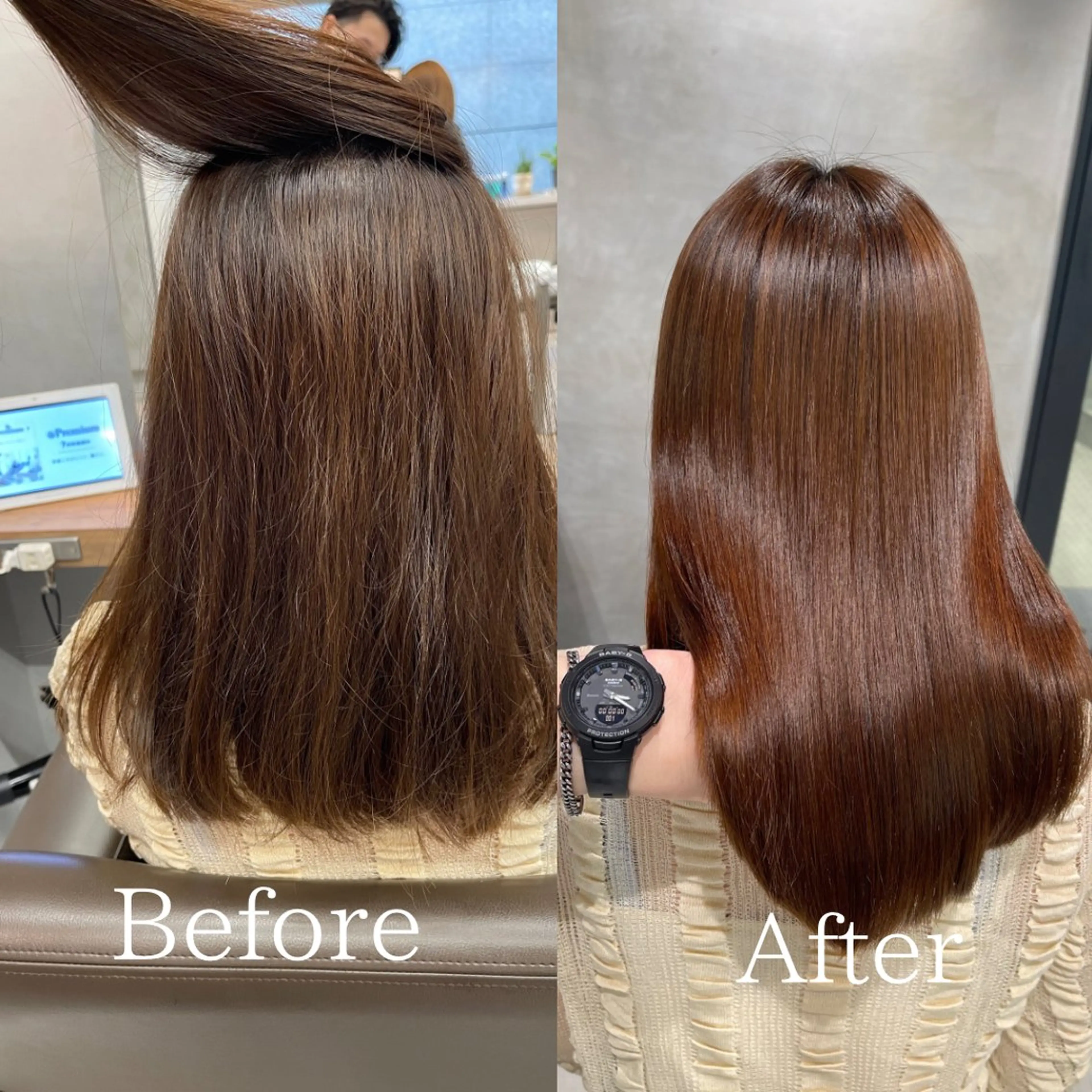 セミロング くせ毛 縮毛矯正 縮毛矯正 charm《銀座》 縮毛矯正/ヘアセットのヘアスタイル