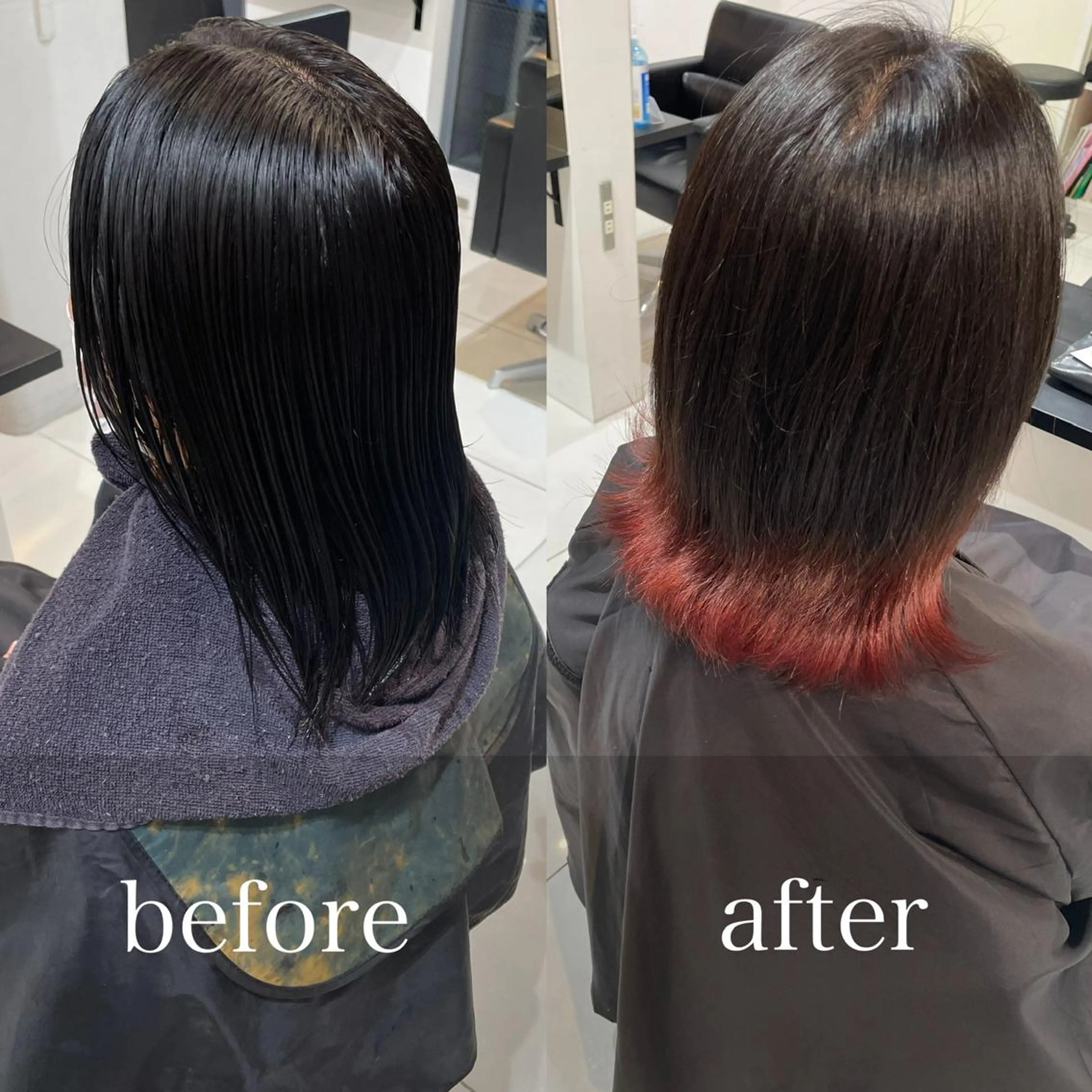 ミディアム カラー ブリーチ グラデーションカラー ✨無料！カット モデル募集✨夕貴のヘアスタイル