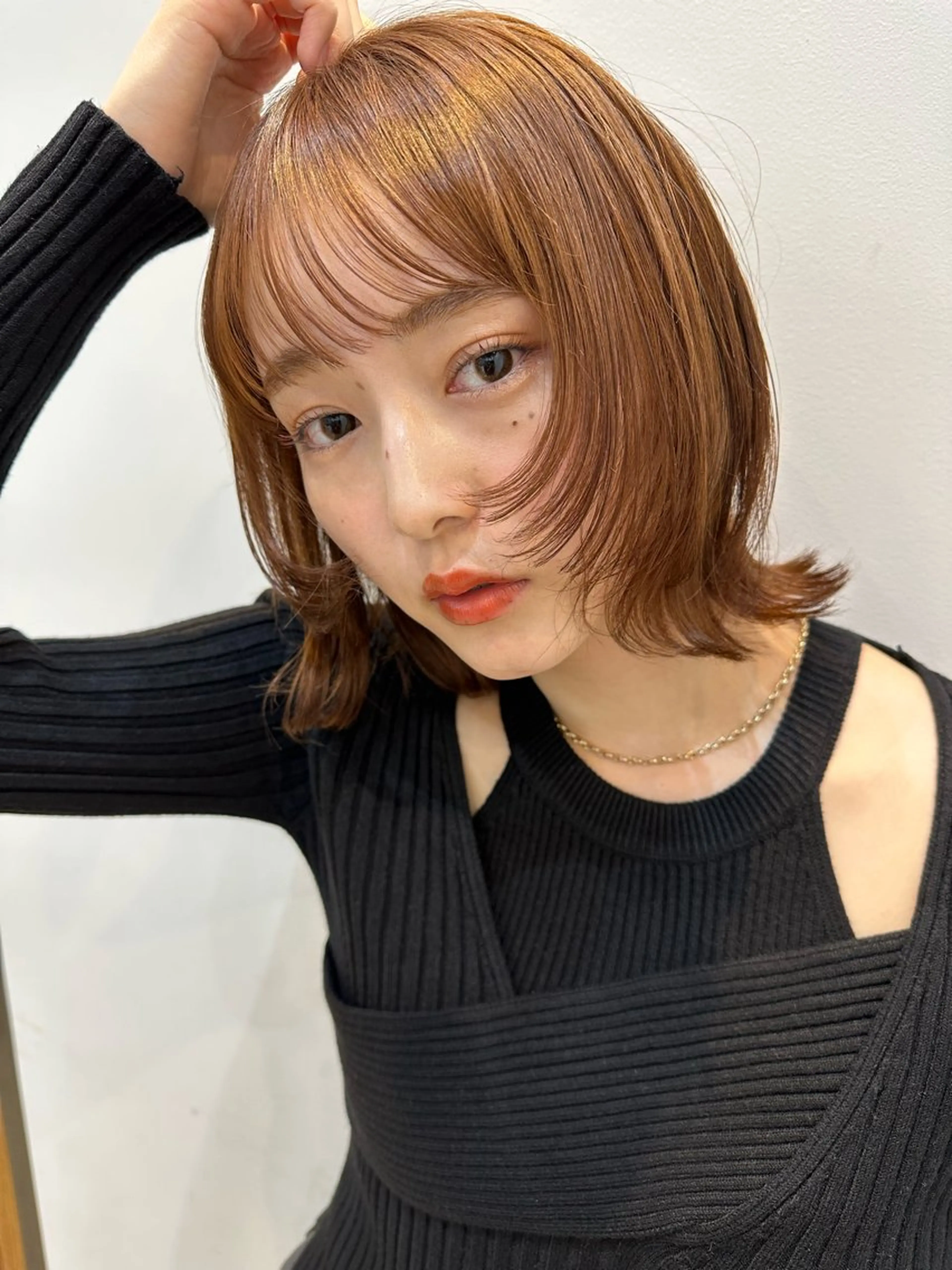 ミディアム カラー ボブレイヤー ボブ 顔まわりレイヤー レイヤーカット カット knot by belle所属・野田 尚Jr.スタイリストのヘアスタイル