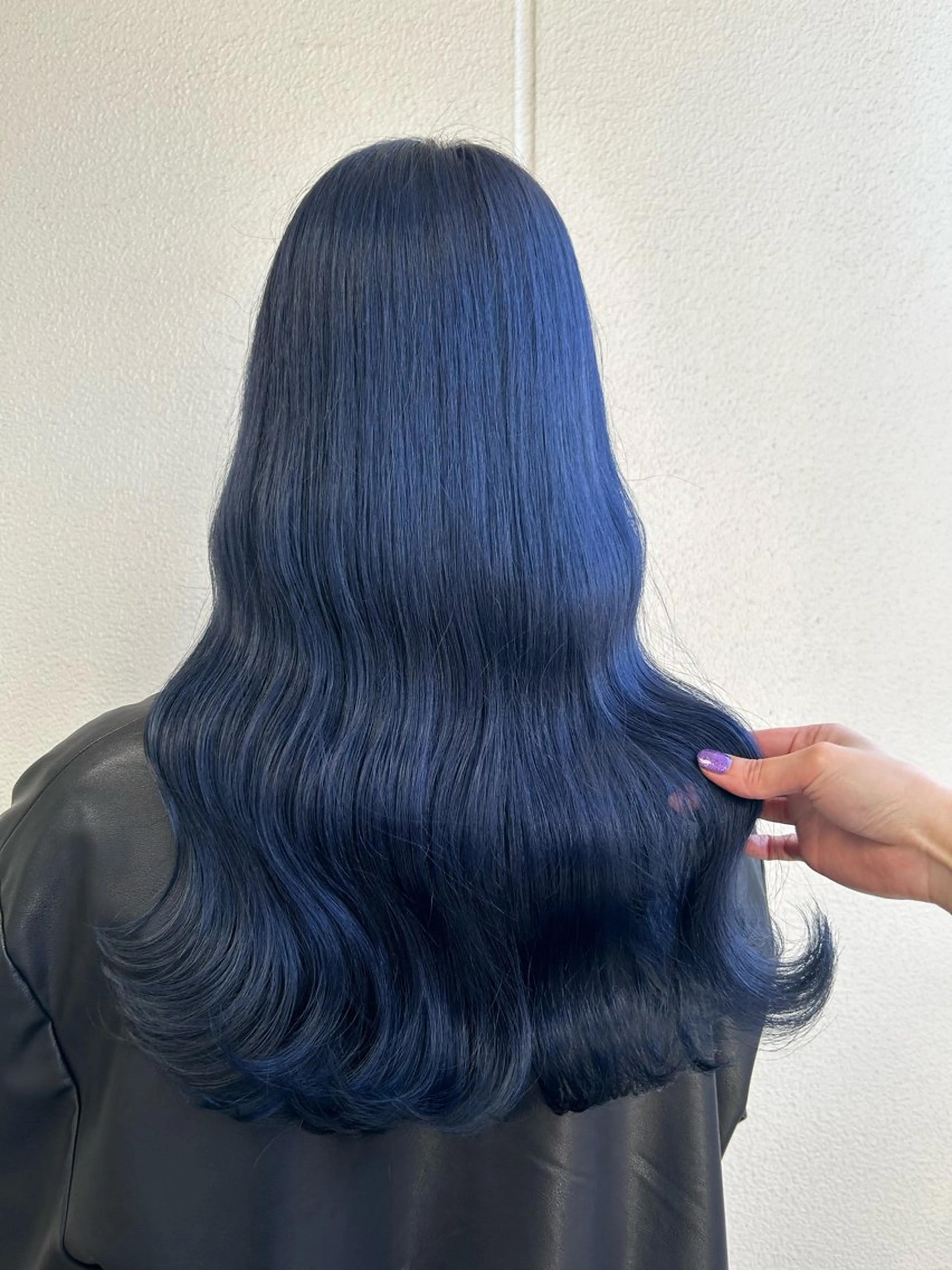 ロング カラー ヘアアレンジ ブルーカラー ネイビーカラー 🍑韓国艶髪🇰🇷 店長【桑原ユキネ】のヘアスタイル
