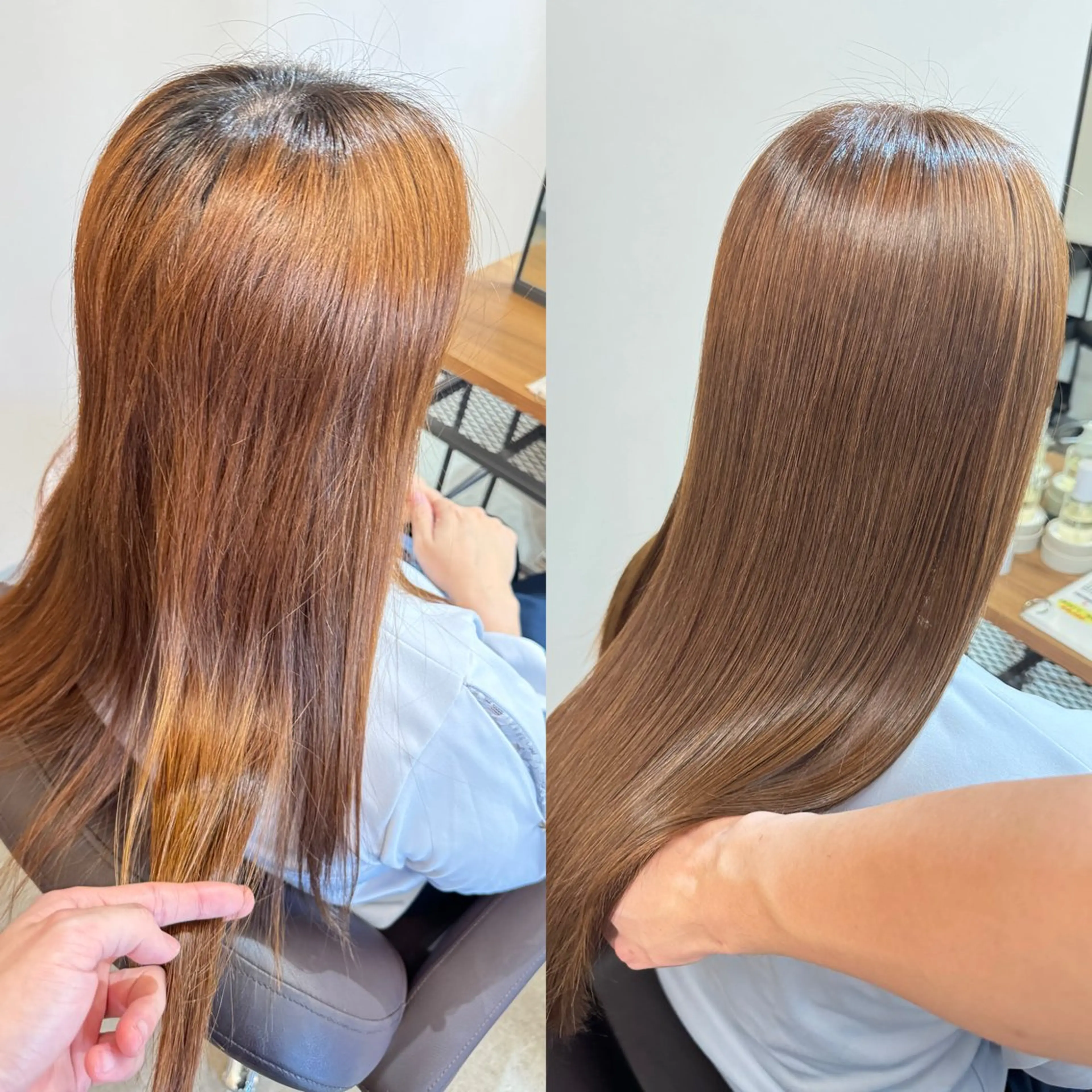 ロング ボブ 韓国風ヘア レイヤーカット ロング 縮毛矯正 縮毛矯正 トリートメント ✨髪質改善美髪矯正✨ ボブ/韓国レイヤー✨のヘアスタイル