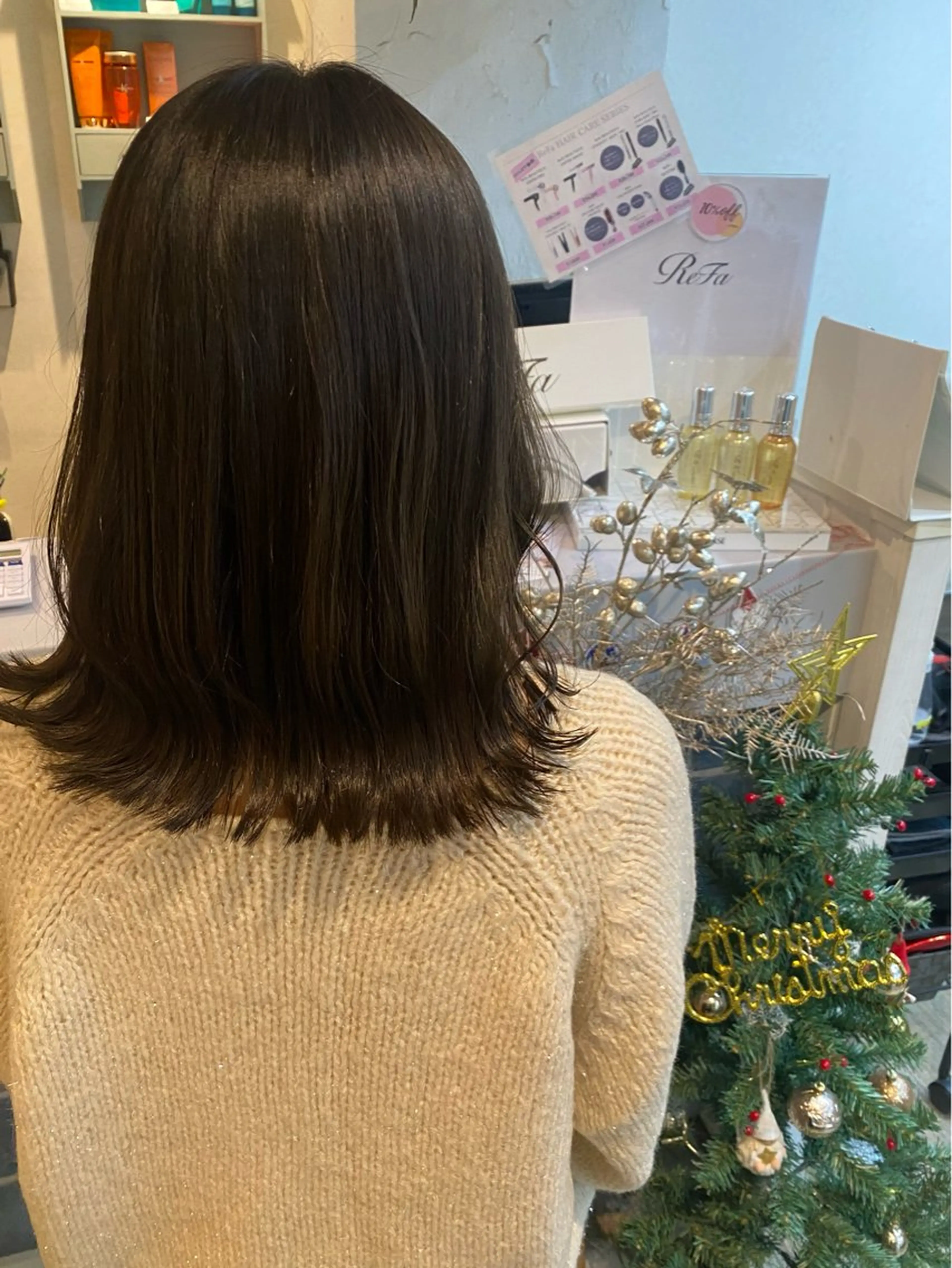 セミロング カラー ベージュカラー ブリーチ ブラウンカラー ダブルカラー イルミナカラー N°+aero 😊れいか😊のヘアスタイル