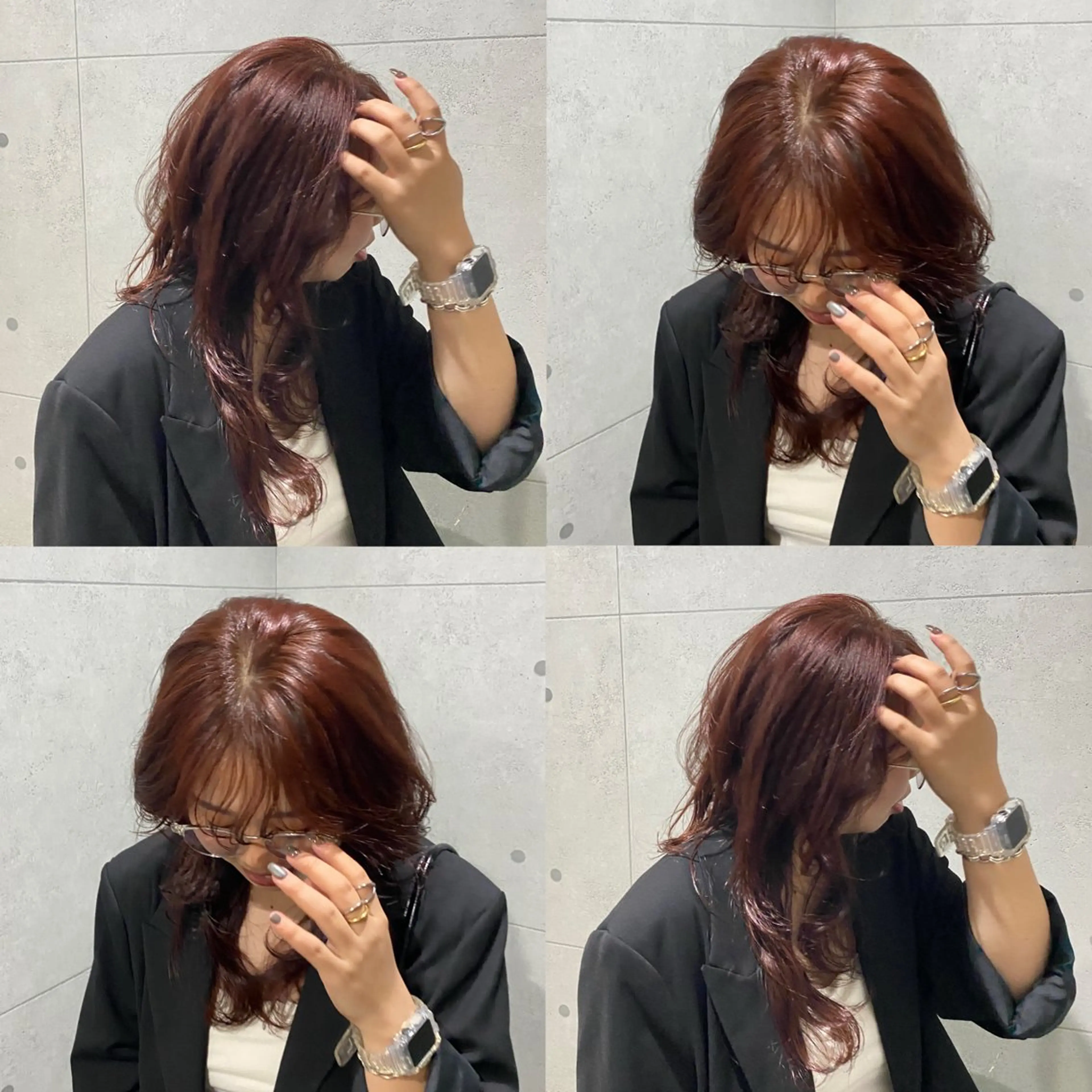 セミロング カラー 韓国風ヘア 小顔カット カット ヘアカラー 江坂トレンド韓国風 髪質改善shinoのヘアスタイル