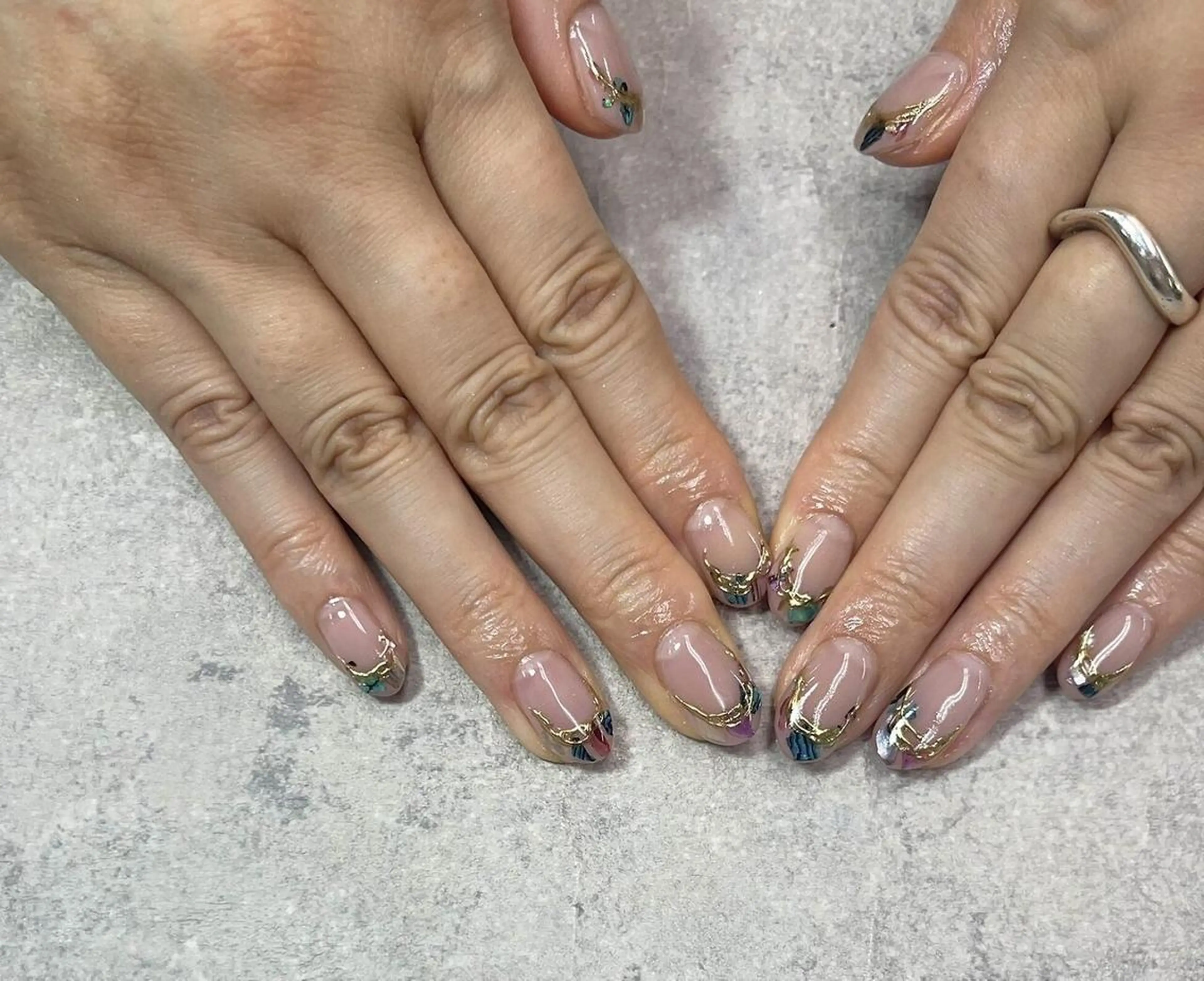 ネイル フットネイル フレンチネイル ジェルネイル ガラスフレンチ グラデーション ハンドネイル ハンドケア FASTNAIL PLUS 新宿店のネイルデザイン