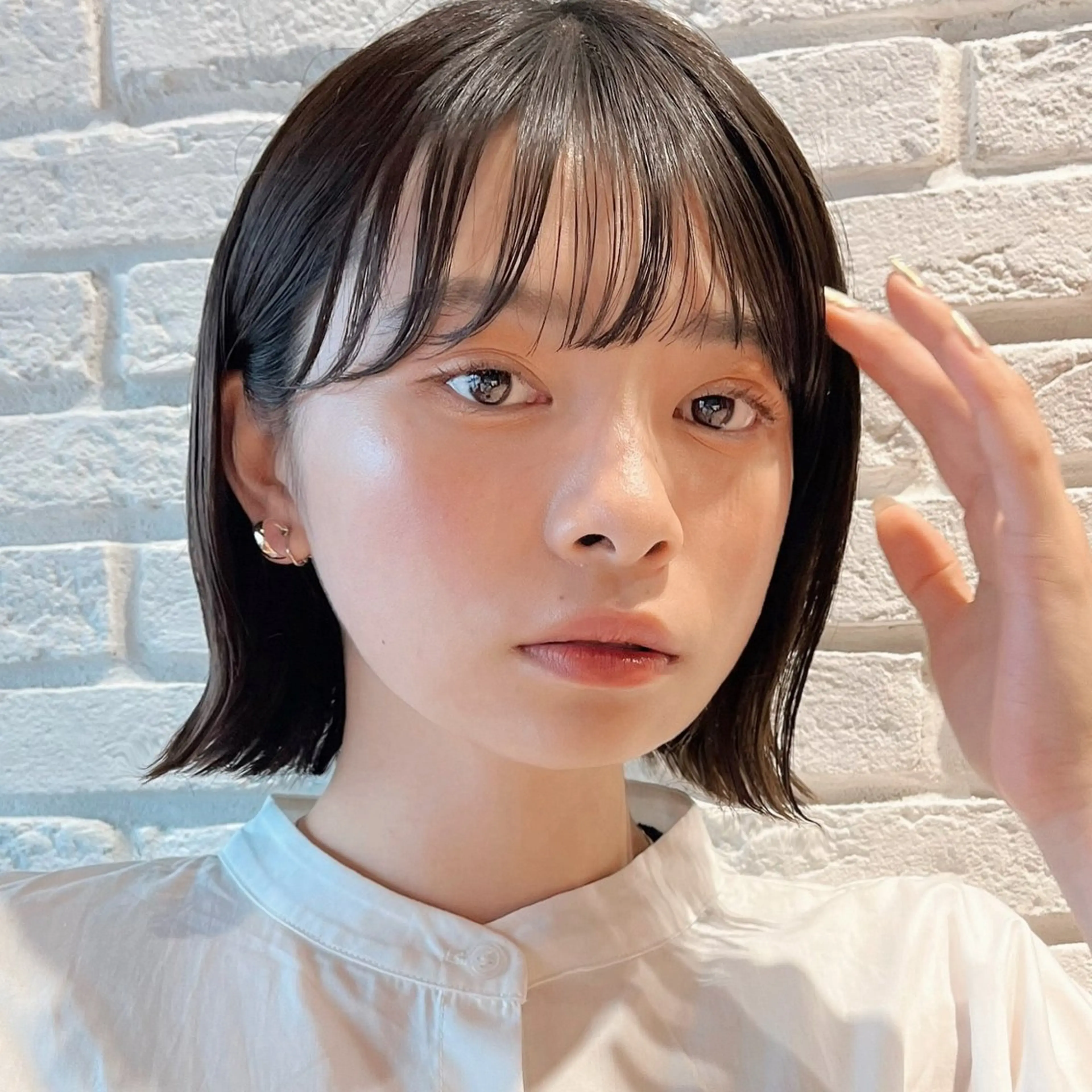 ショート カラー ヘアアレンジ グレージュ ボブ 外ハネヘア カット ヘアカラー トリートメント 🌱ボブ/レイヤー/ ベージュ/あやみ✨のヘアスタイル