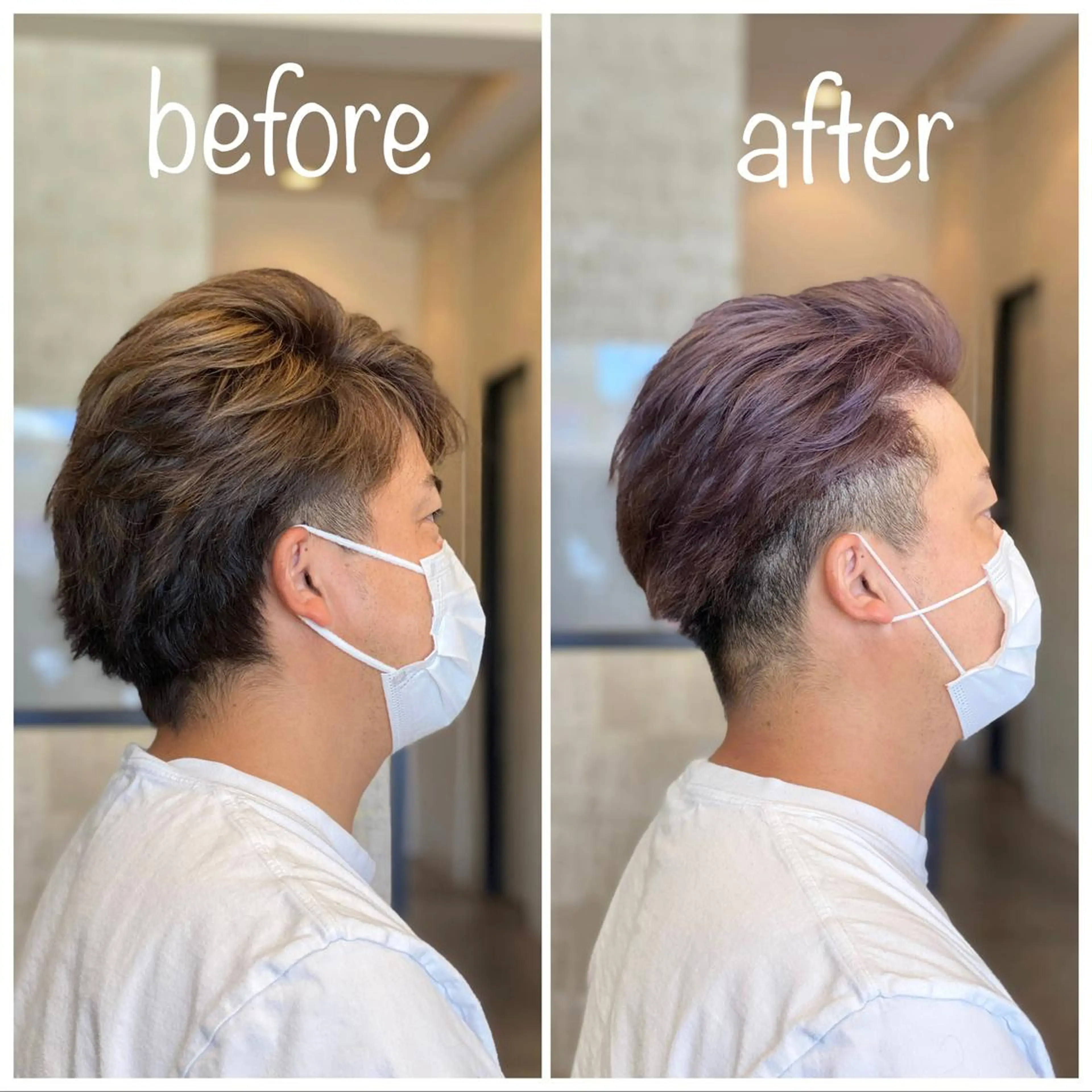 カラー メンズ メンズブリーチ ツーブロック ブリーチ シルバー カット ヘアカラー Hair Life LIB所属・宮城 将大のヘアスタイル