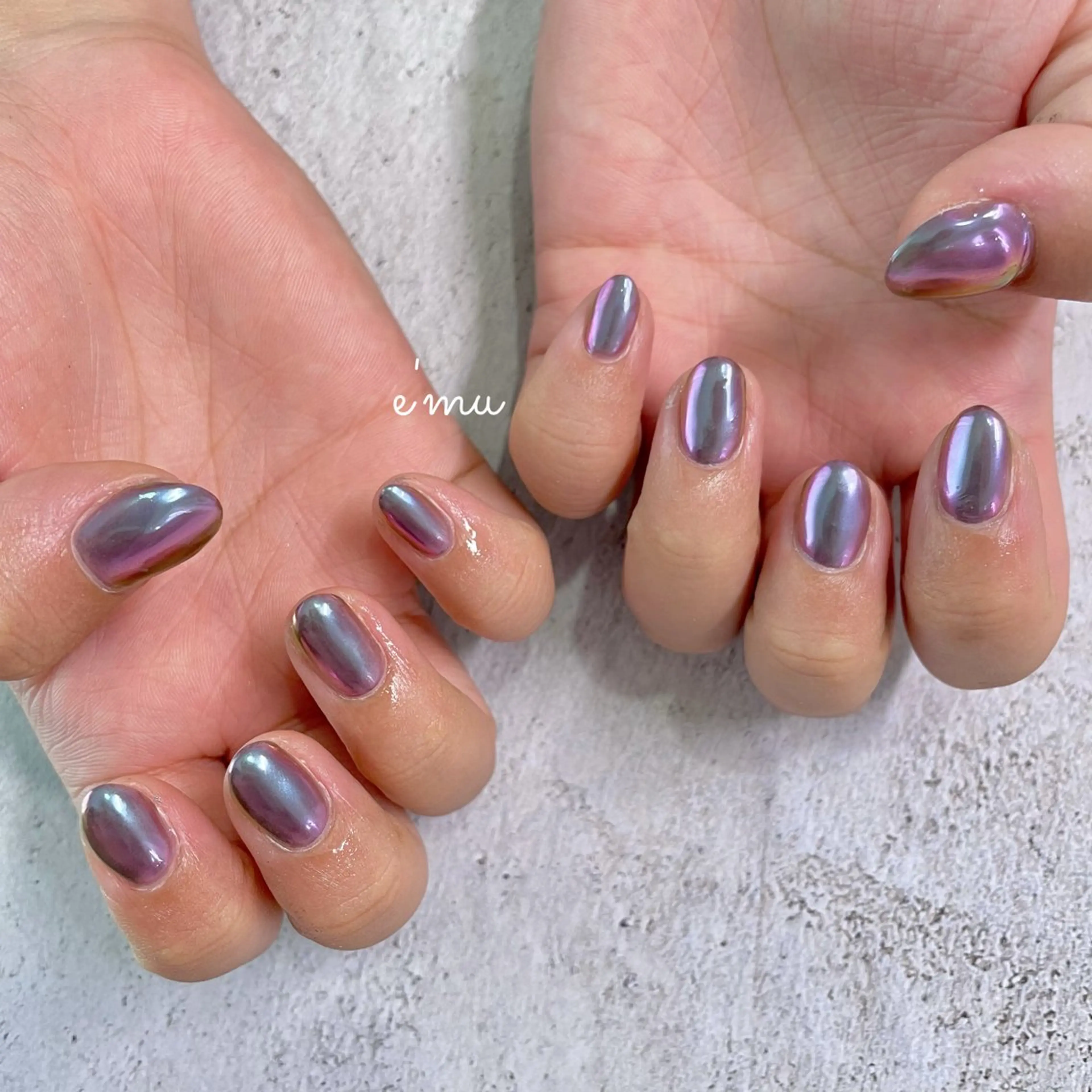 ネイル オーロラネイル ハンドネイル nail salon e'mu💐のネイルデザイン