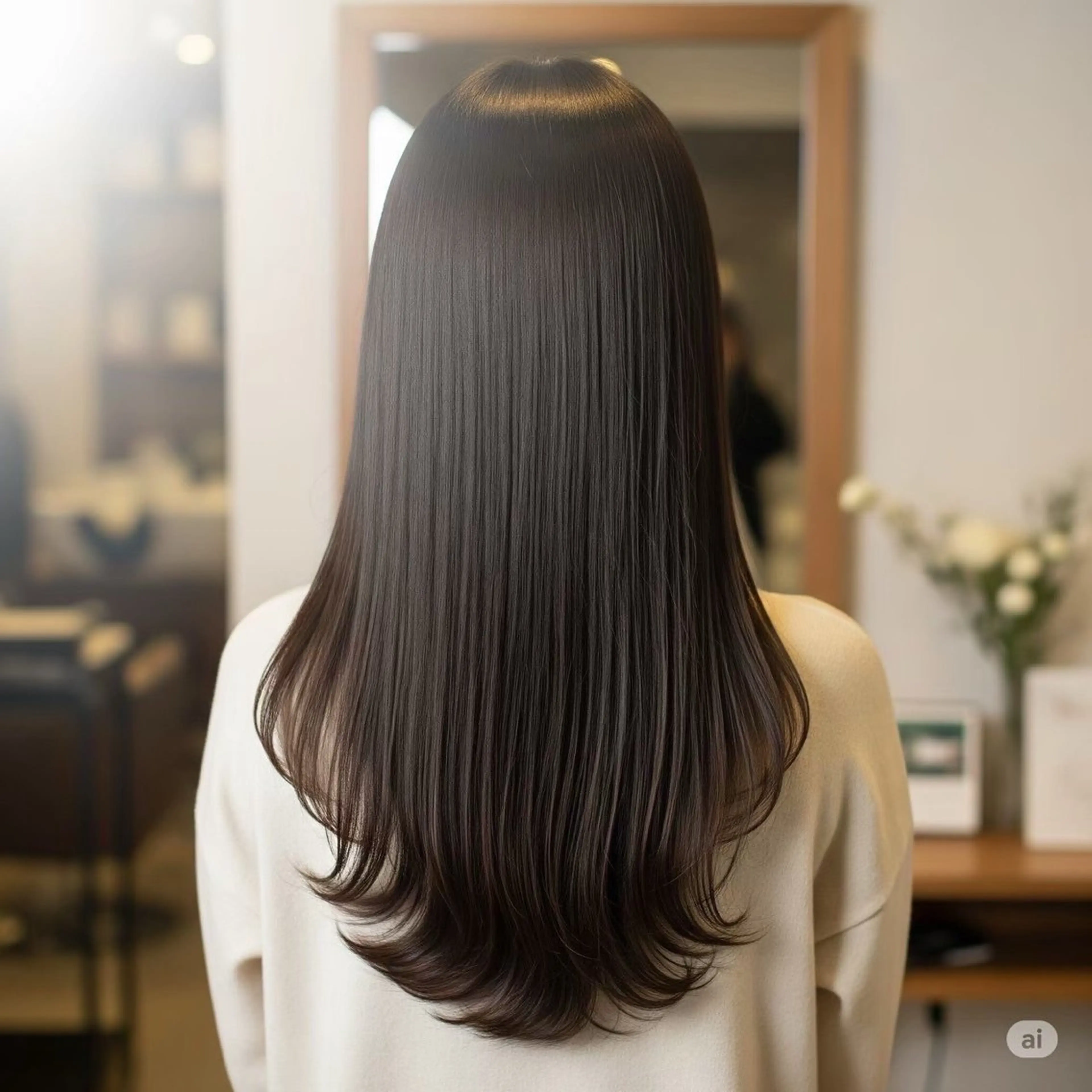 ロング カラー ブラウンカラー カット ヘアカラー 島岡 茉生のヘアスタイル