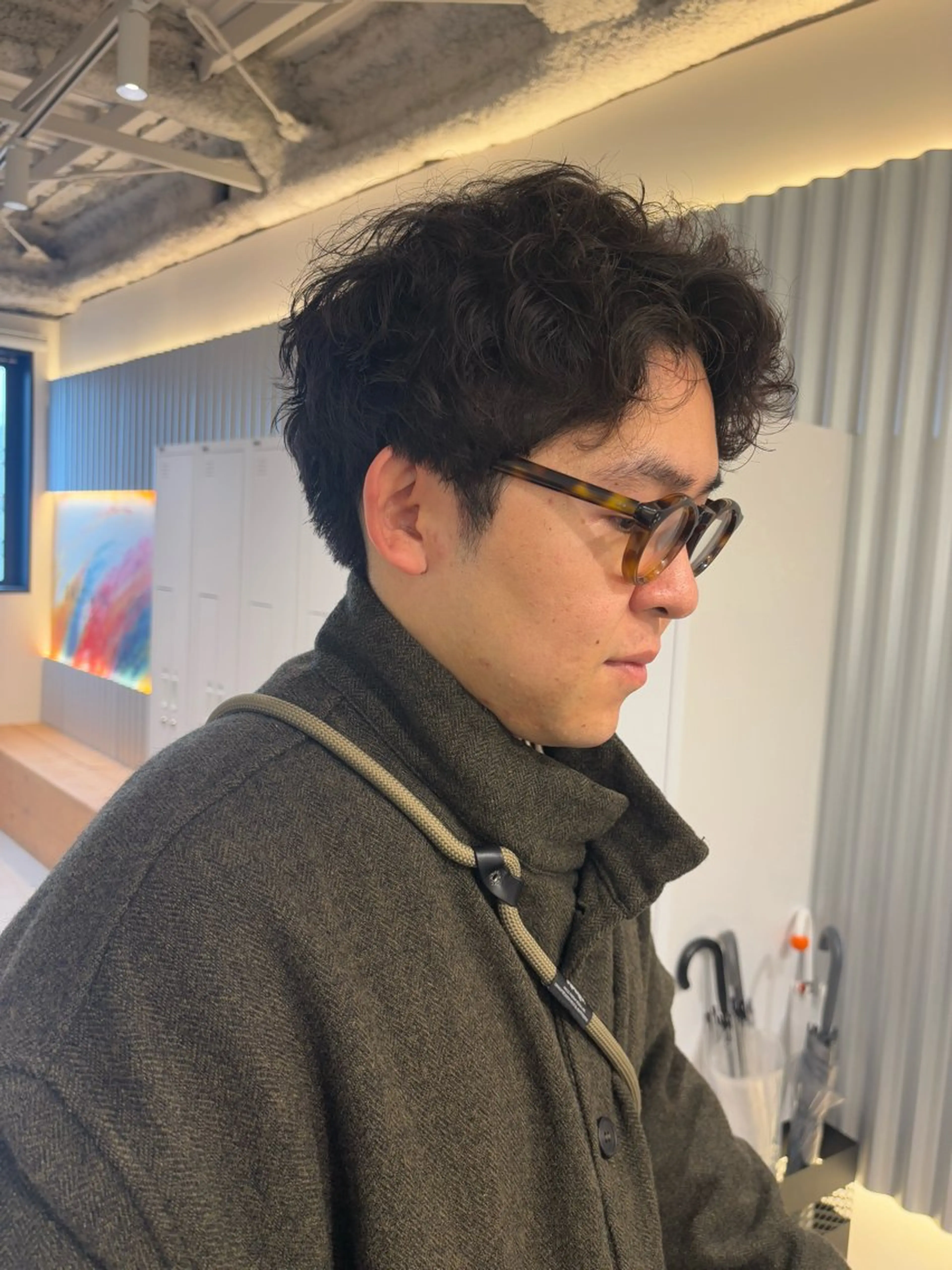 ショート カラー パーマ ヘアアレンジ メンズ メンズパーマ ニュアンスパーマ カット パーマ トリートメント ヘッドスパ ヘアセット 押切 響 のヘアスタイル