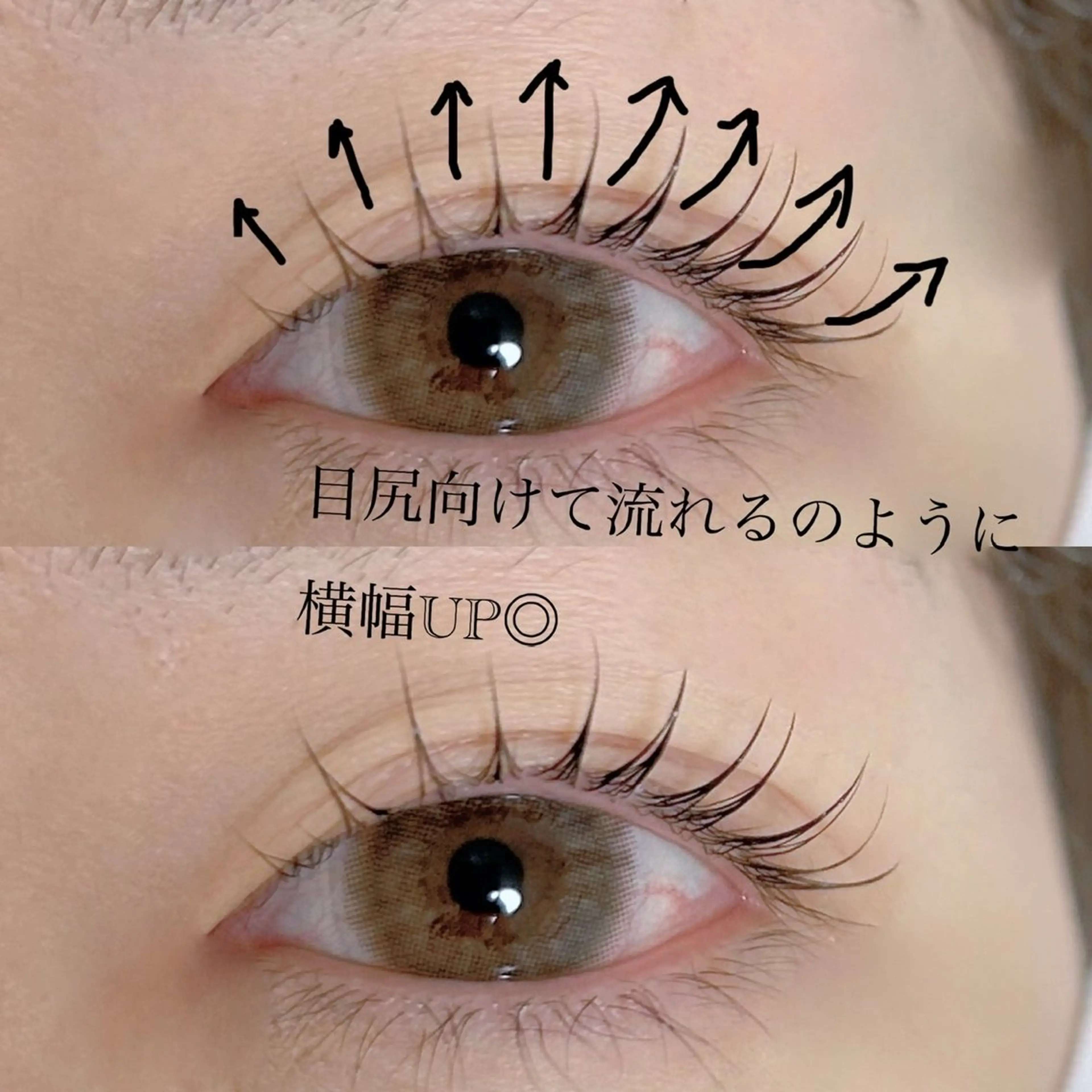 メーテルラッシュリフト（目尻に向けて緩やかに）の写真